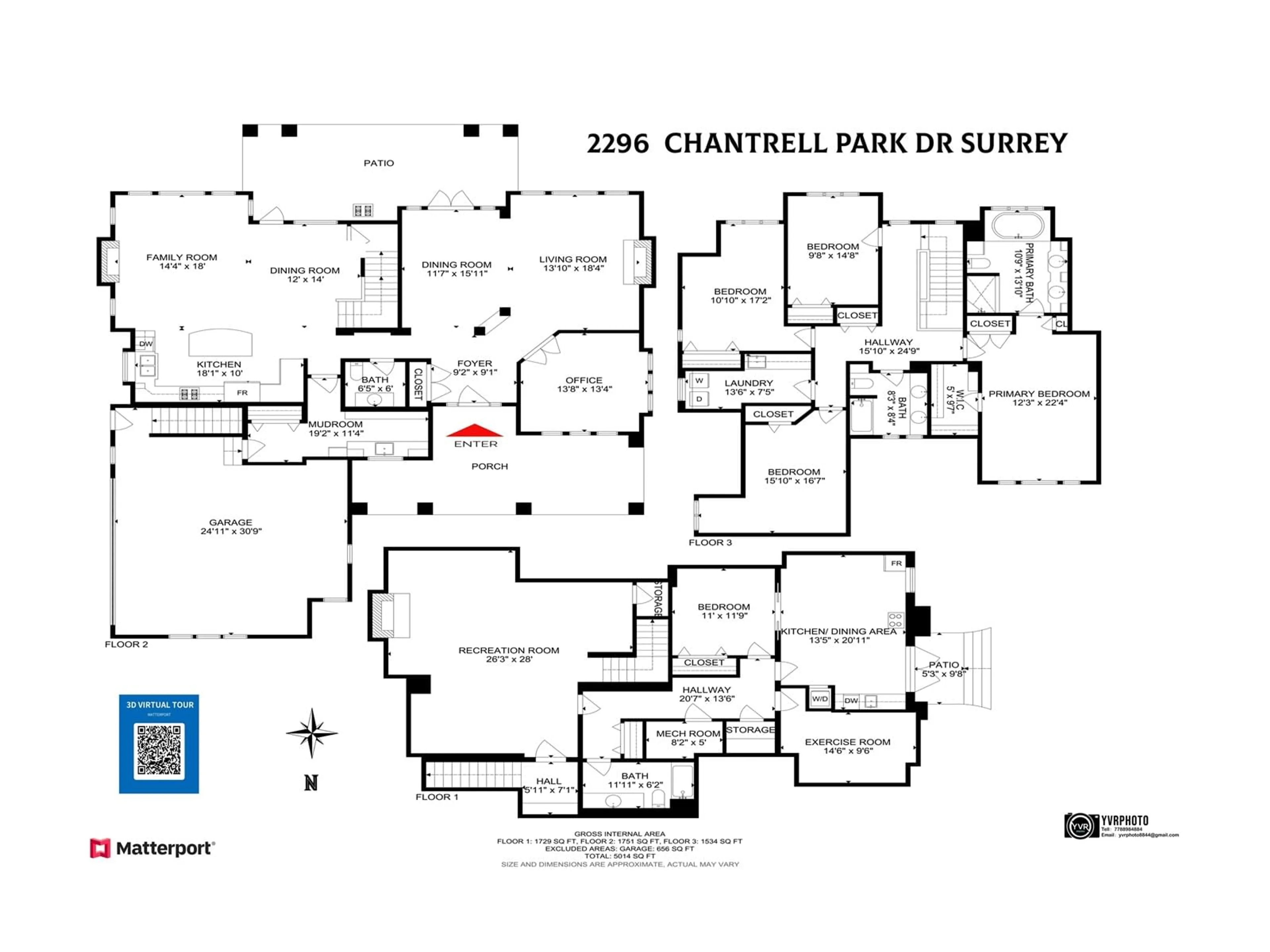 Floor plan for 2296 CHANTRELL PARK DRIVE, Surrey British Columbia V4A9W8