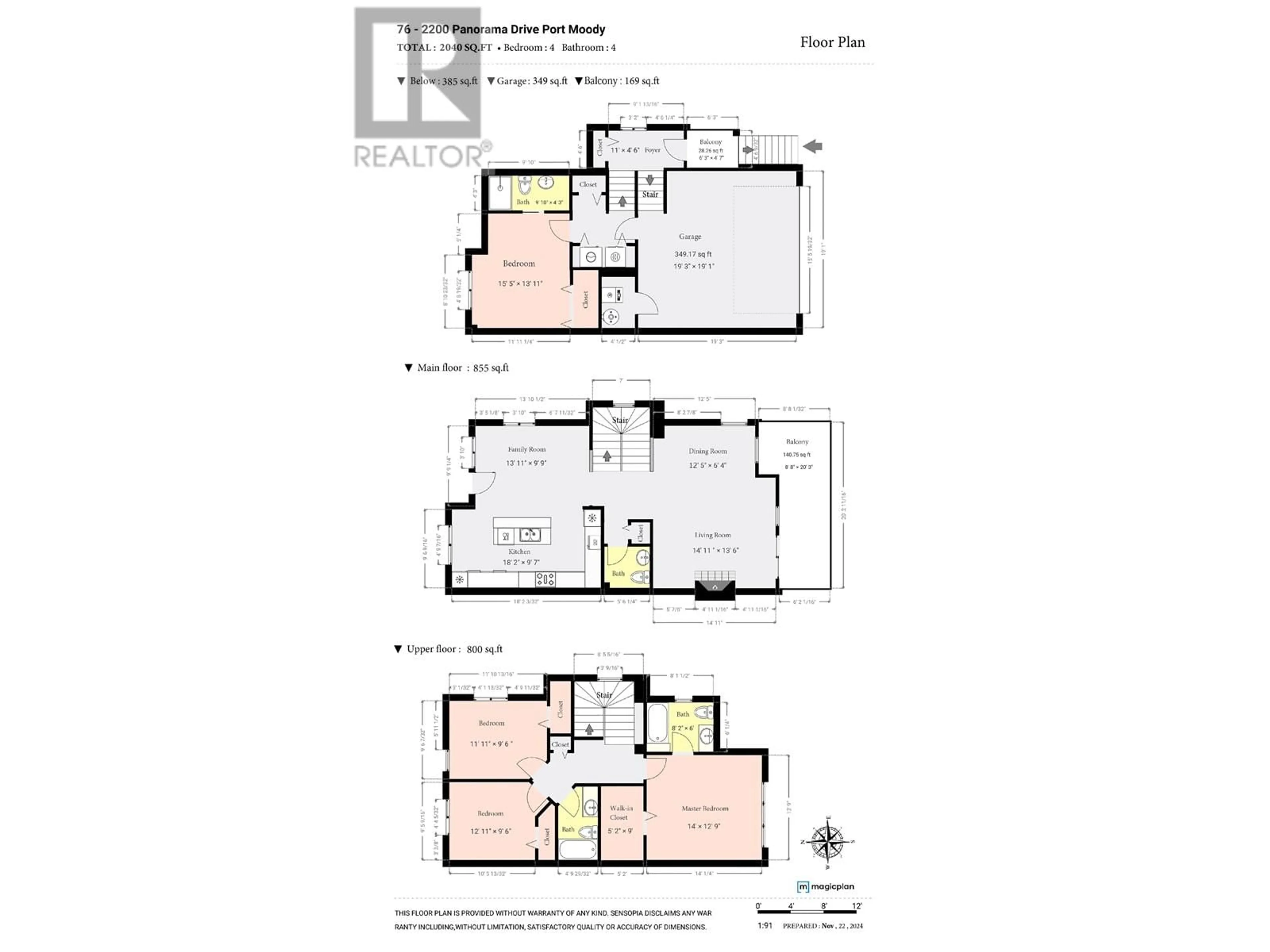 Floor plan for 76 2200 PANORAMA DRIVE, Port Moody British Columbia V3H5M2