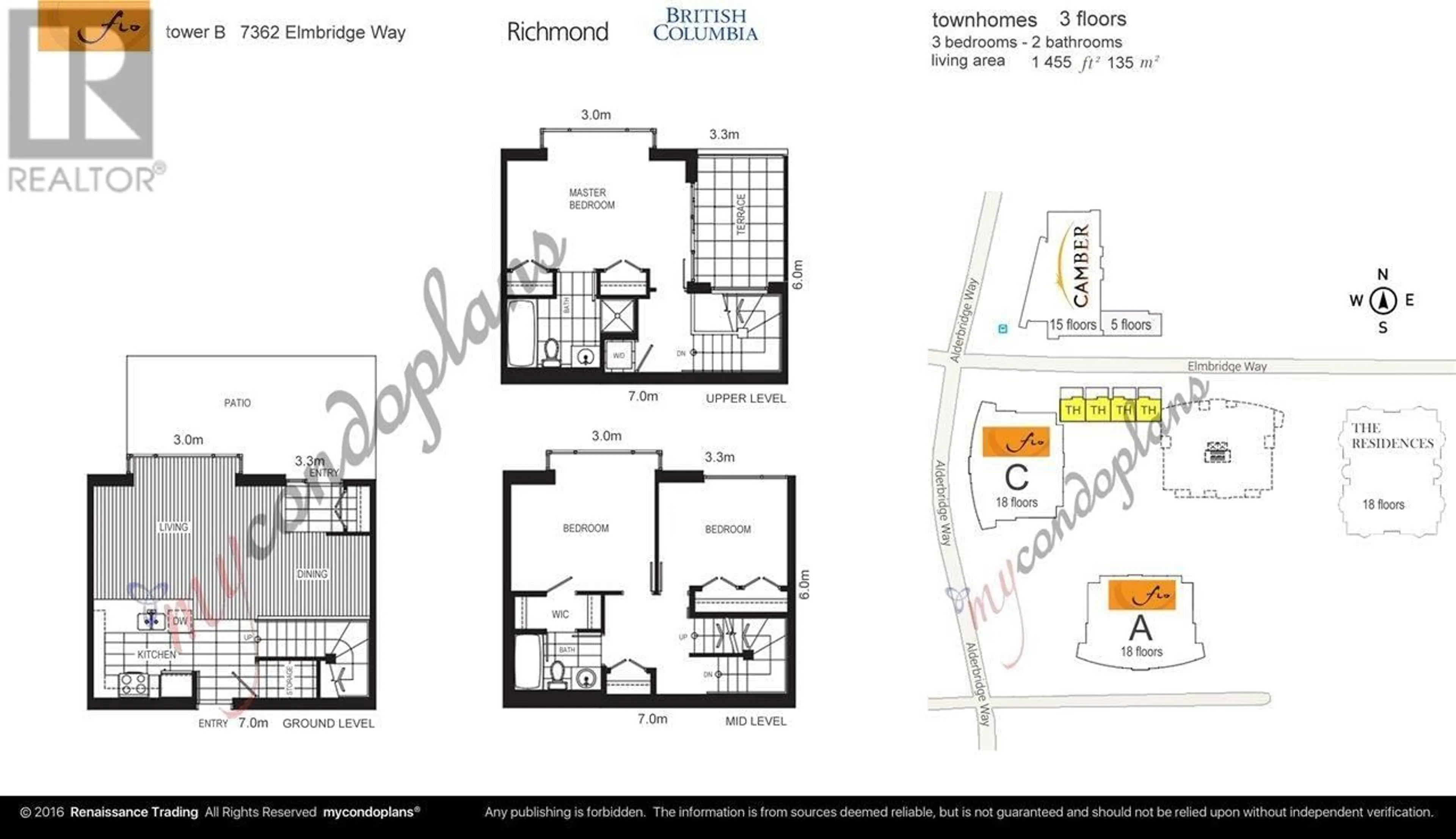 Floor plan for 3 7360 ELMBRIDGE WAY, Richmond British Columbia V6X0A5