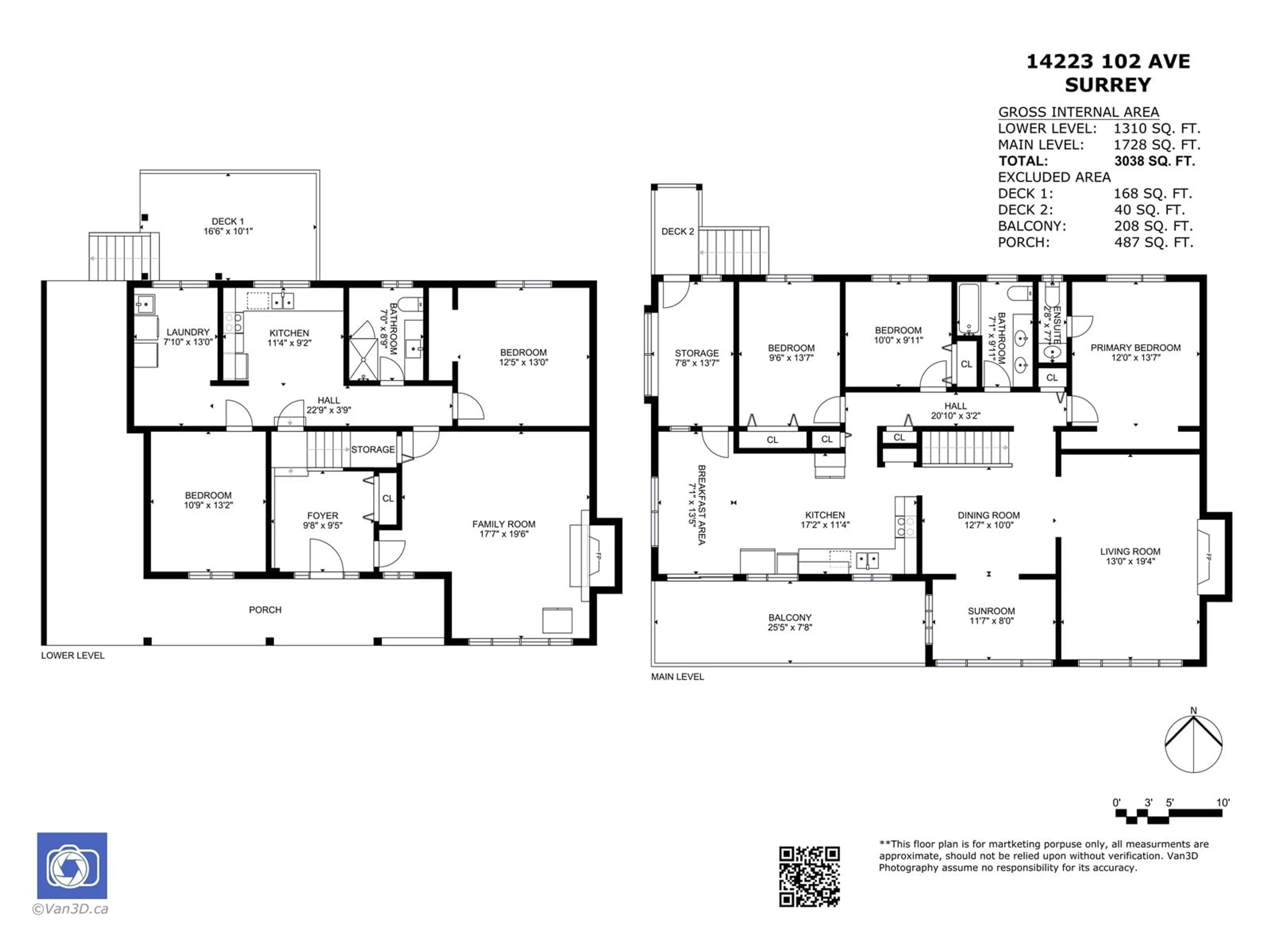 Floor plan for 14223 102 AVENUE, Surrey British Columbia V3T5A5