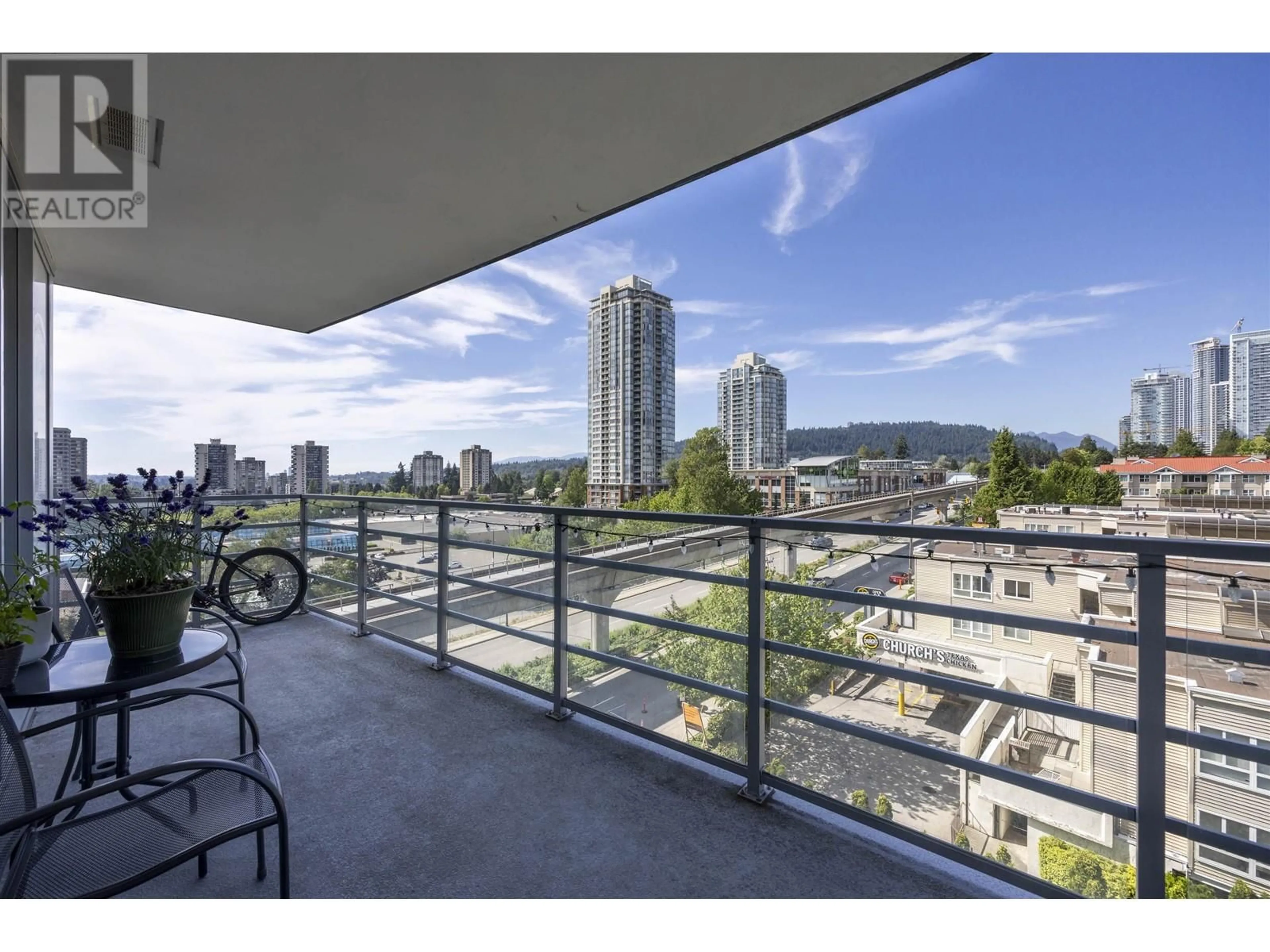 Balcony in the apartment, city buildings view from balcony for 602 530 WHITING WAY, Coquitlam British Columbia V3J0J4