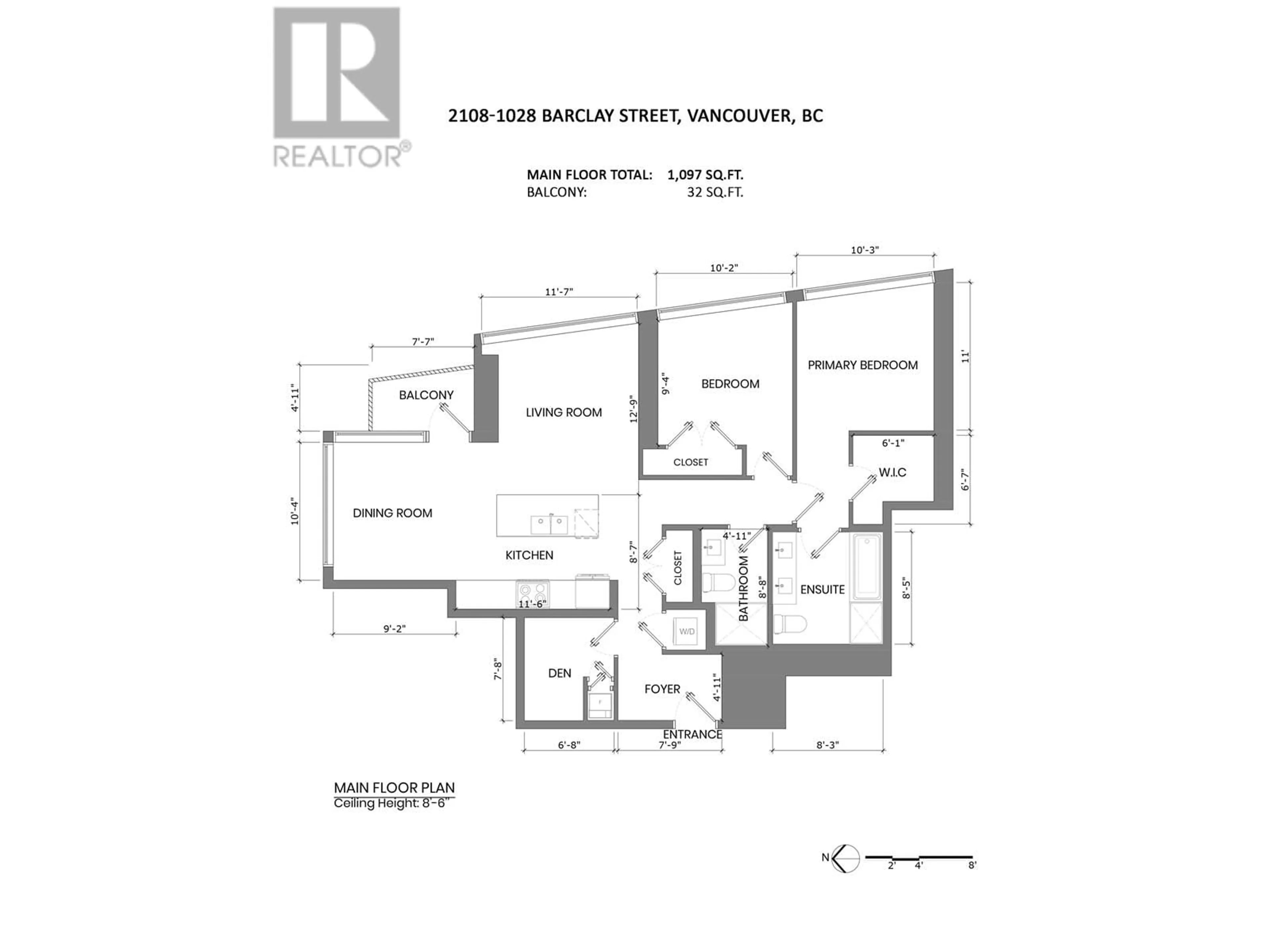 Floor plan for 2108 1028 BARCLAY STREET, Vancouver British Columbia V6E0B1