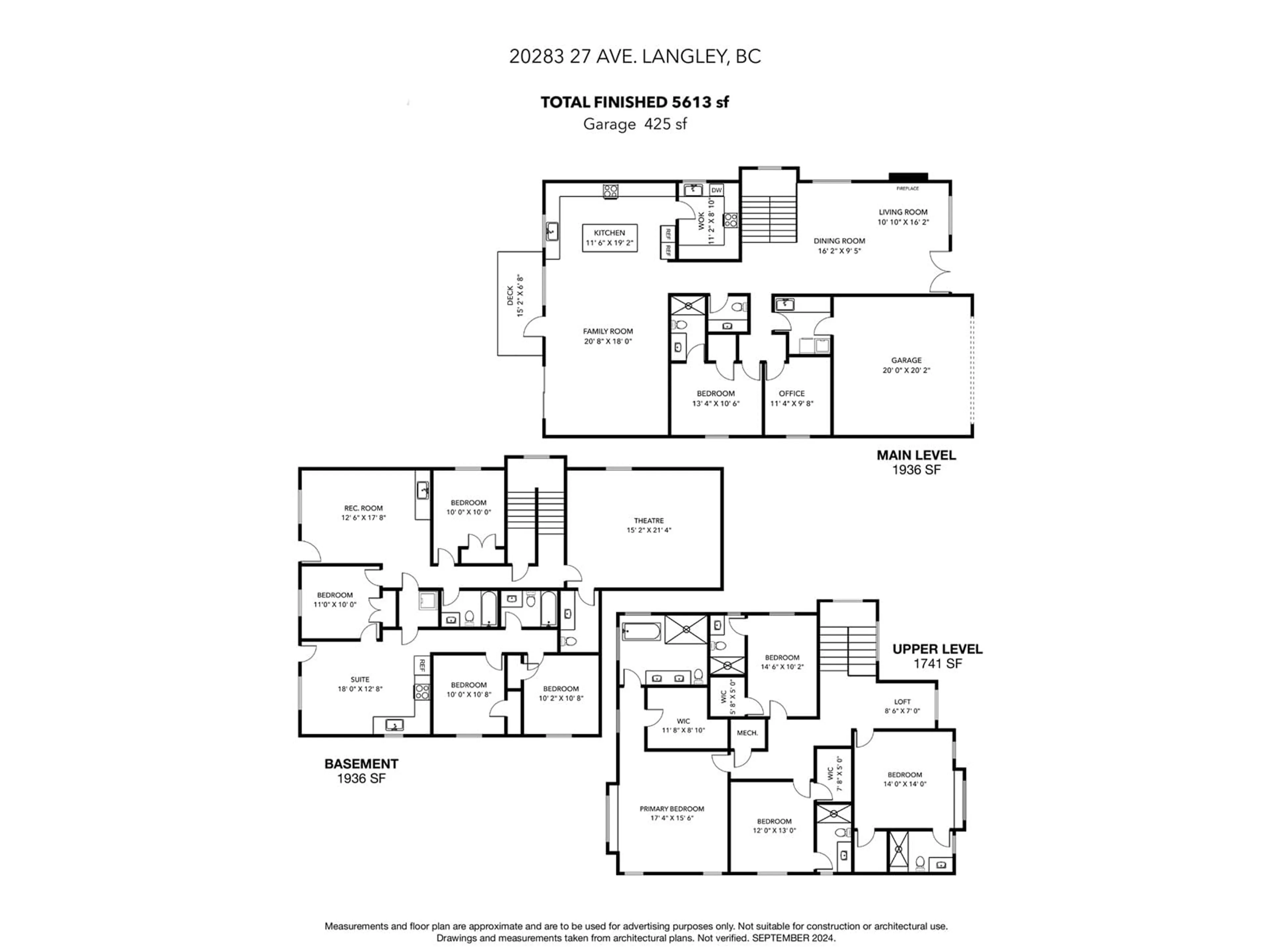 Floor plan for 20283 27 AVENUE, Langley British Columbia V2Z0B6