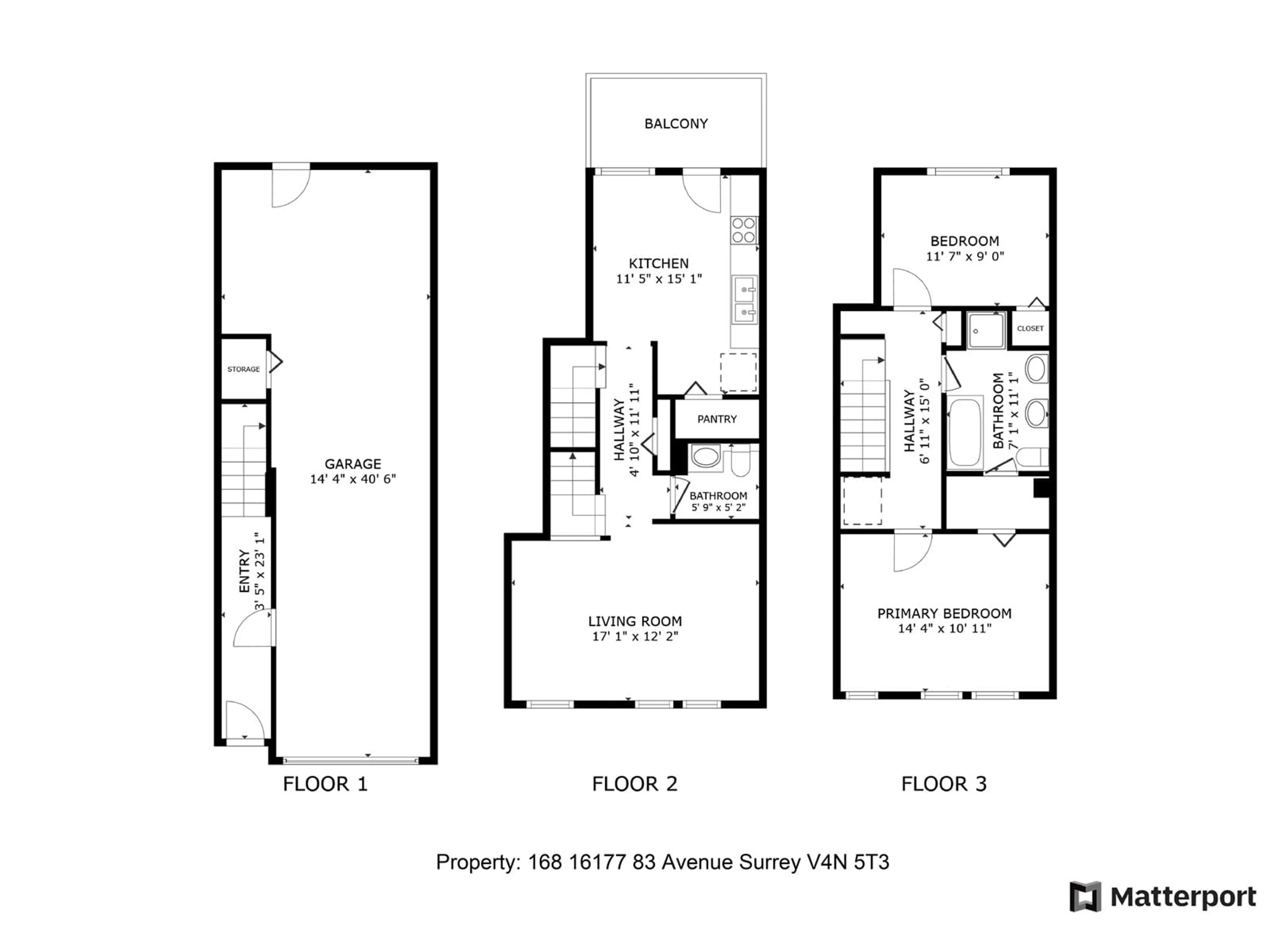 Floor plan for 168 16177 83 AVENUE, Surrey British Columbia V4N5T3