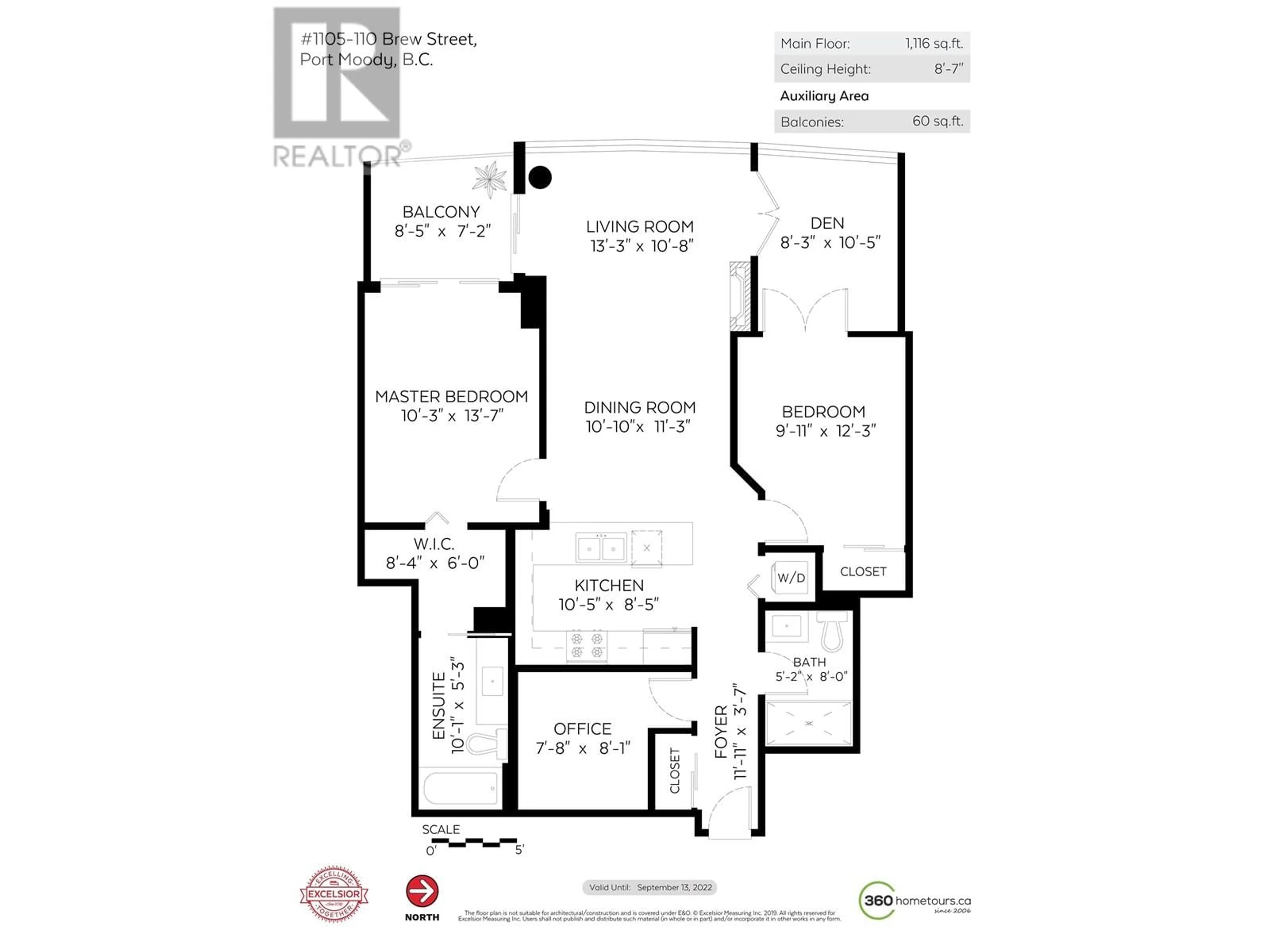 Floor plan for 1105 110 BREW STREET, Port Moody British Columbia V3H0E4