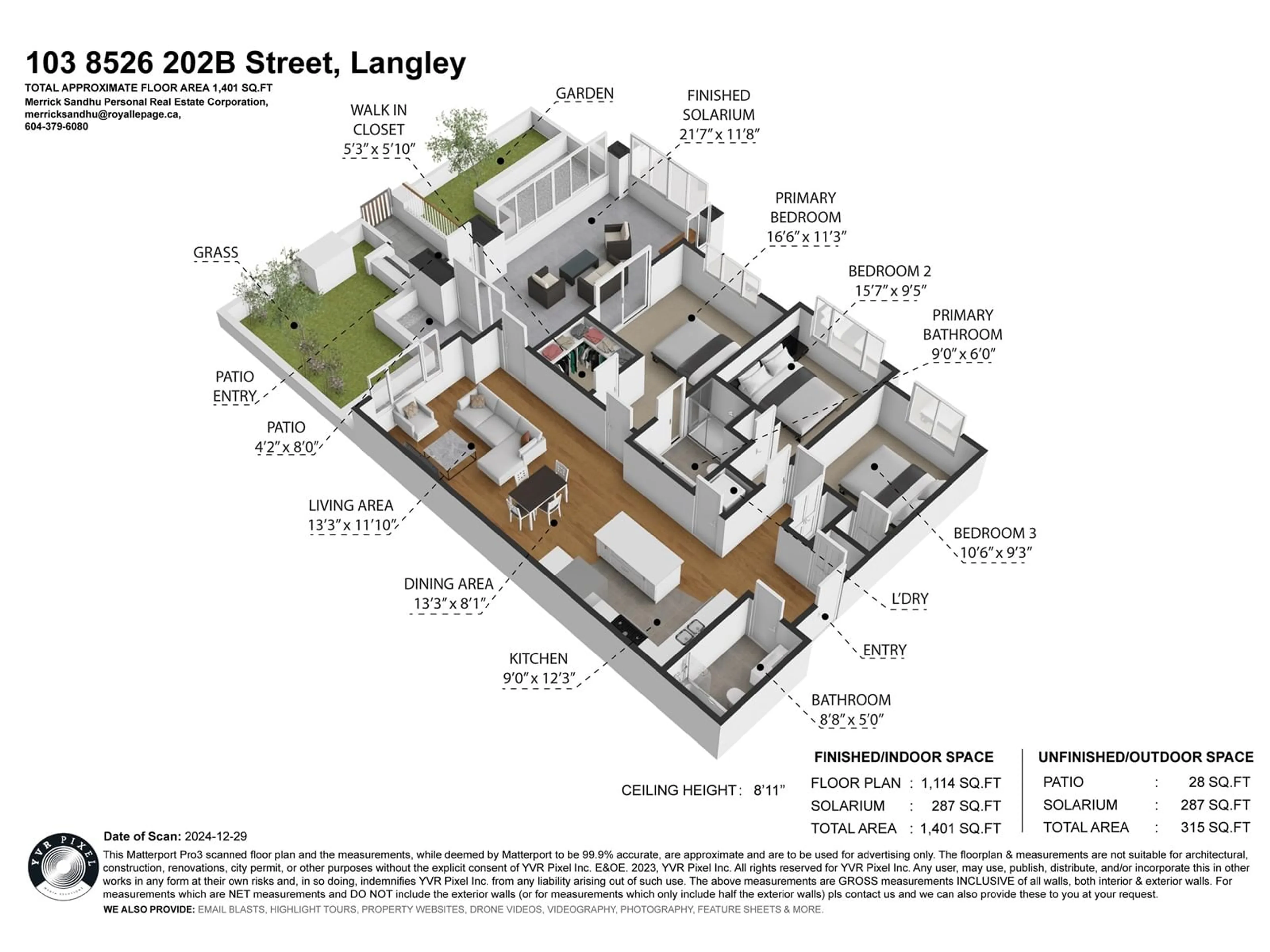 Floor plan for 103 8526 202B STREET, Langley British Columbia V2Y3L3