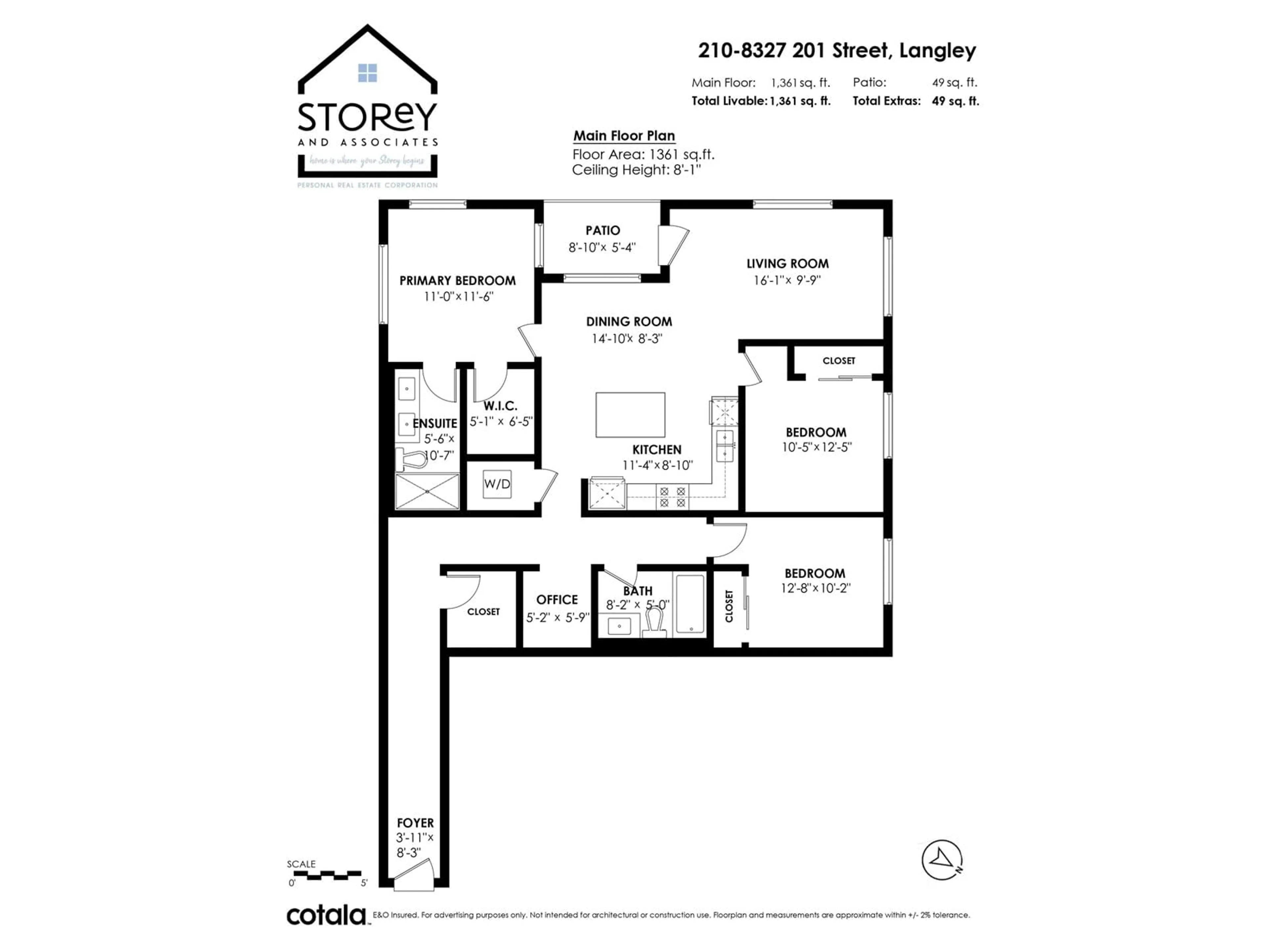 Floor plan for 210 8327 201 STREET, Langley British Columbia V2Y3P5