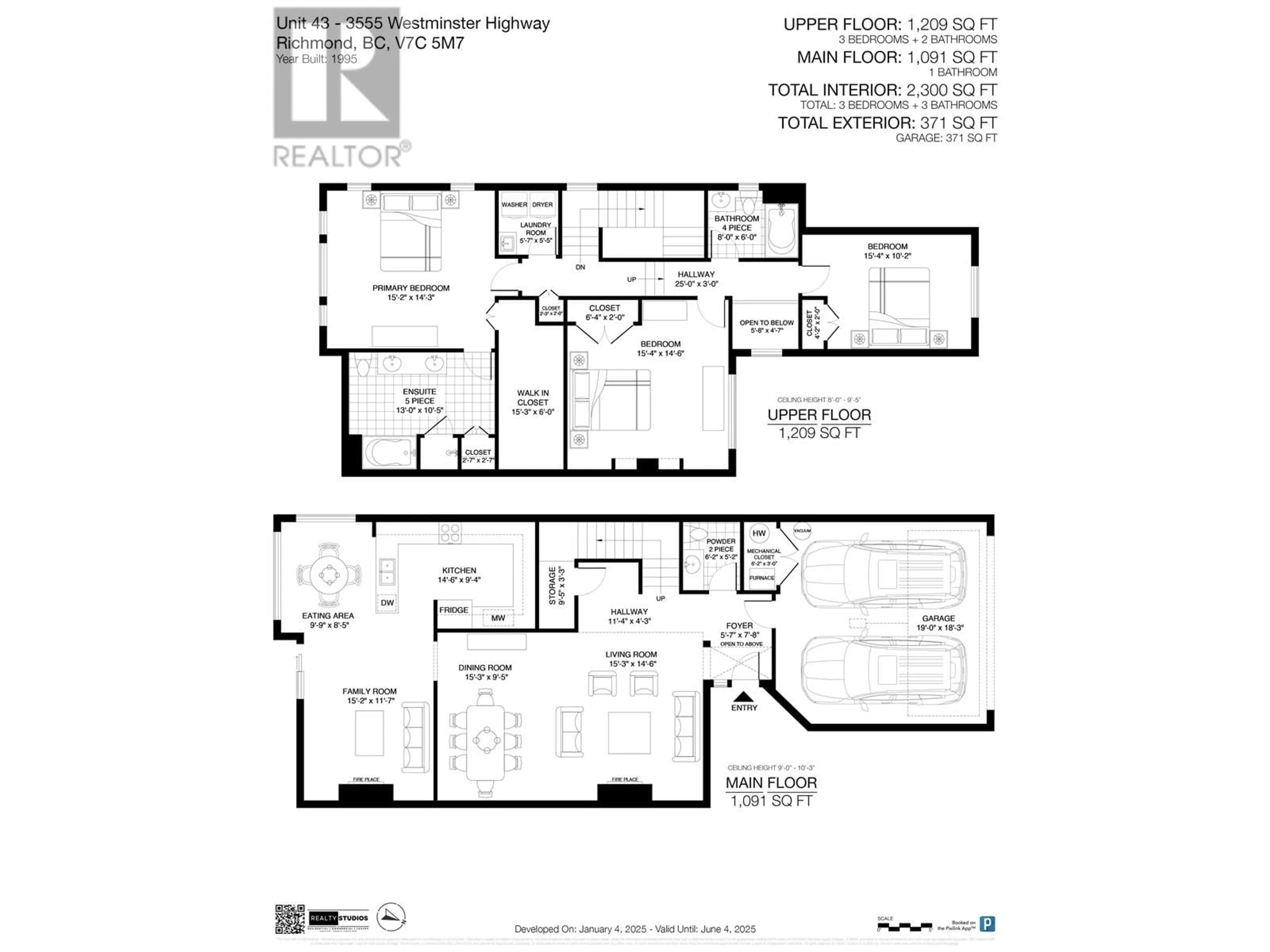 Floor plan for 43 - 3555 WESTMINSTER HIGHWAY, Richmond British Columbia V7C5P6