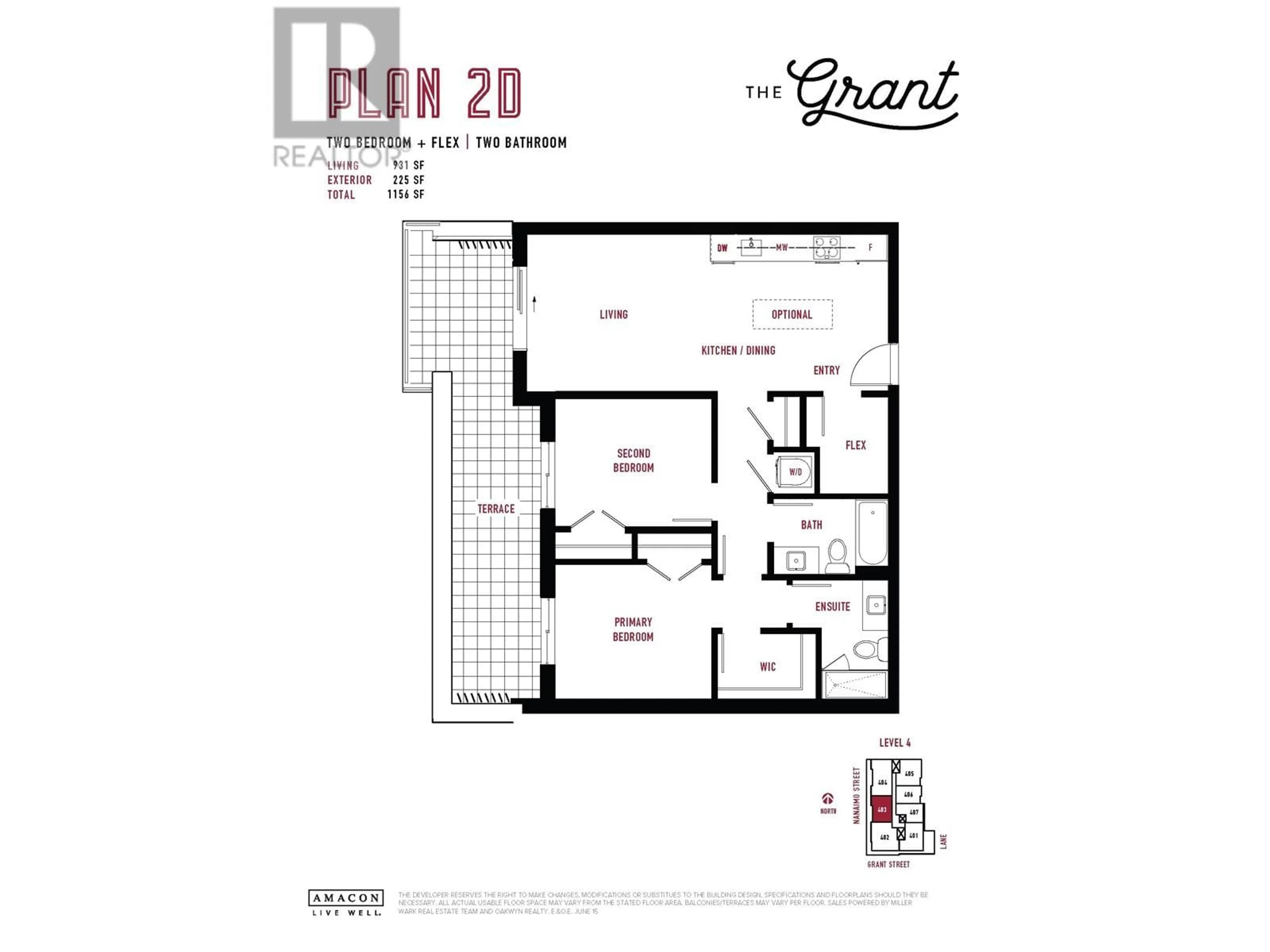 Floor plan for 403 2419 GRANT STREET, Vancouver British Columbia V0V0V0