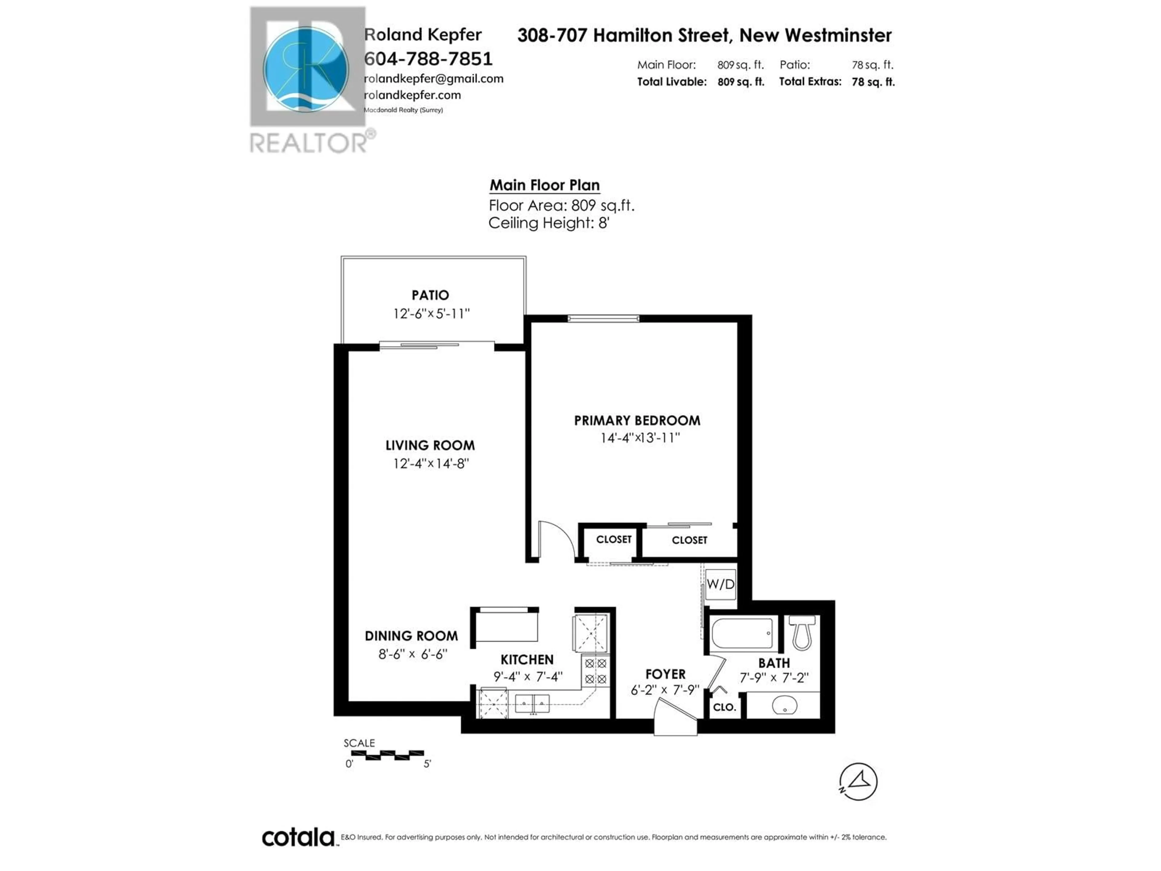 Floor plan for 308 707 HAMILTON STREET, New Westminster British Columbia V3M2M7