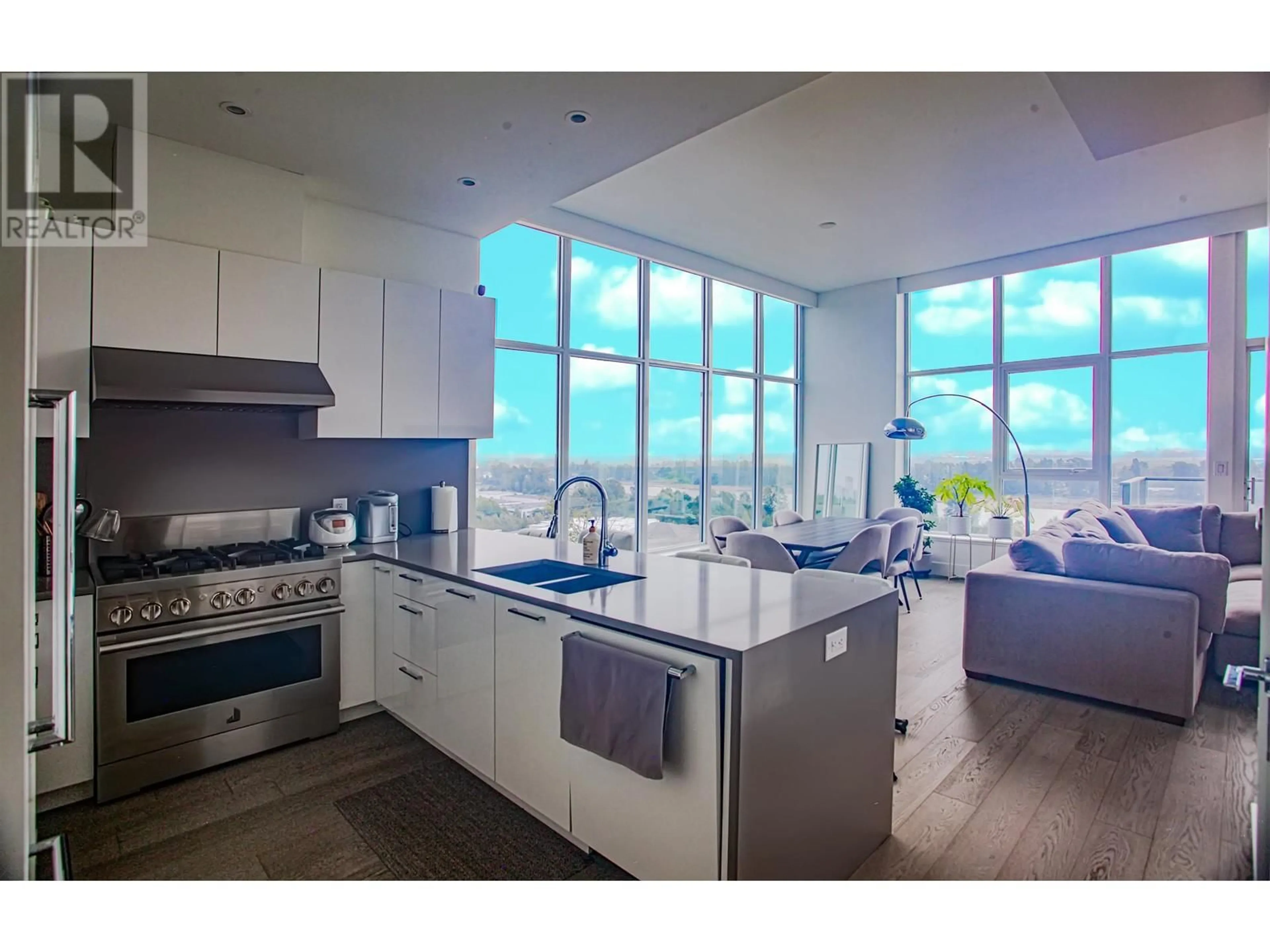 Open concept kitchen, ceramic/tile floor for 1602 - 3581 KENT AVENUE NORTH, Vancouver British Columbia V5S0H6