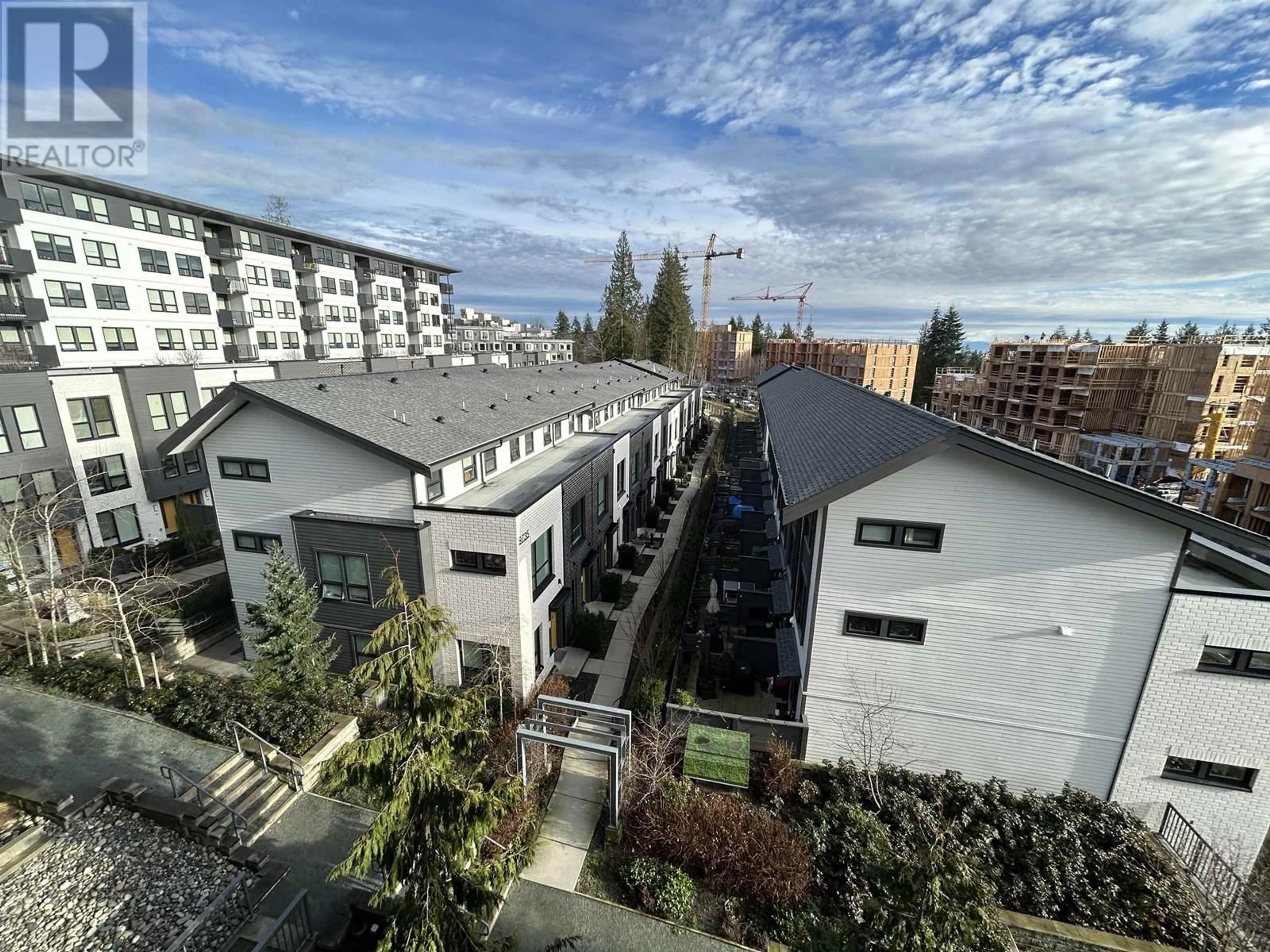 A pic from outside/outdoor area/front of a property/back of a property/a pic from drone, city buildings view from balcony for 406 - 9877 UNIVERSITY CRESCENT, Burnaby British Columbia V5A0E5