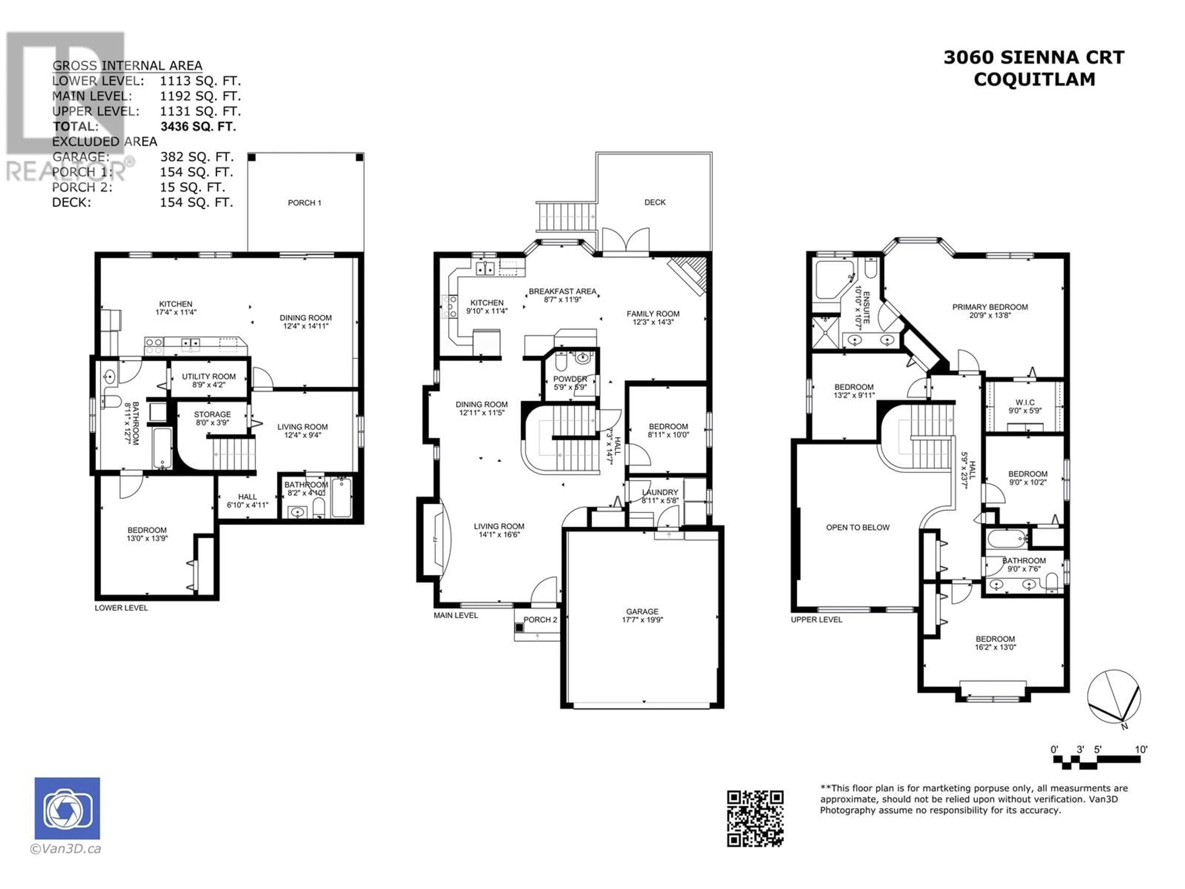 Floor plan for 3060 SIENNA COURT, Coquitlam British Columbia V3E3N7