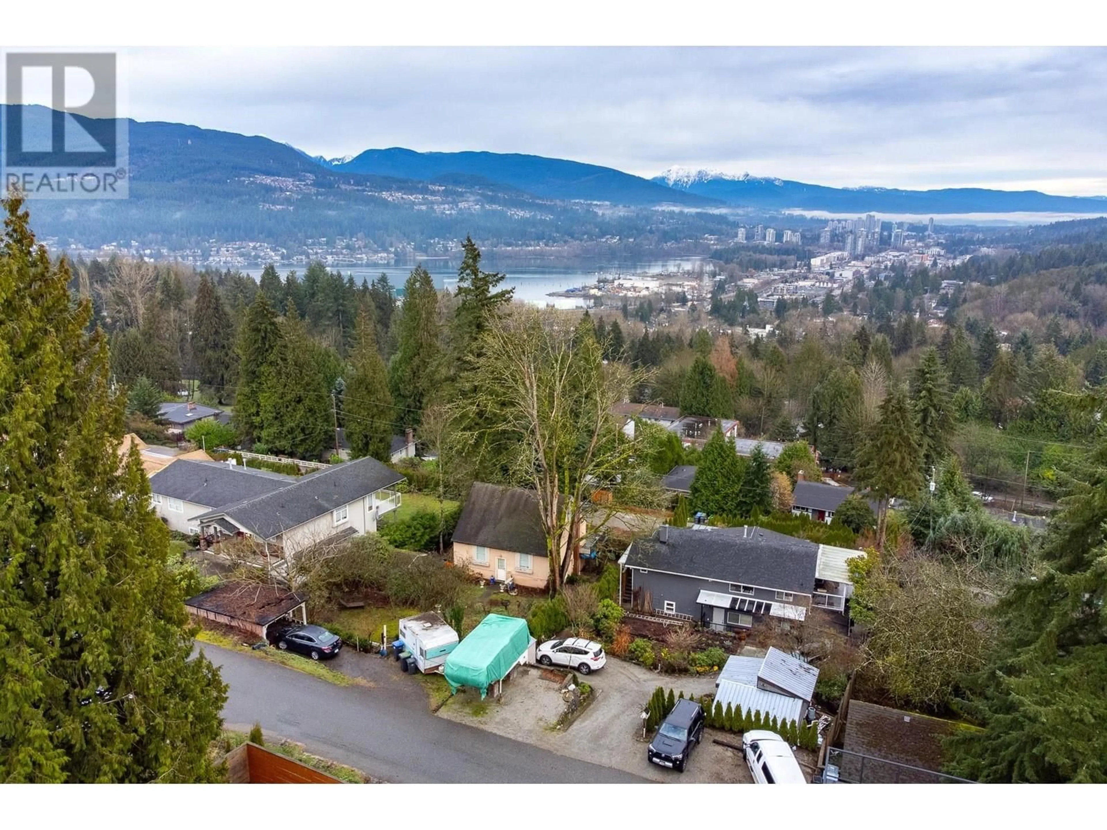 A pic from outside/outdoor area/front of a property/back of a property/a pic from drone, mountain view for 1013 TUXEDO DRIVE, Port Moody British Columbia V3H1L3