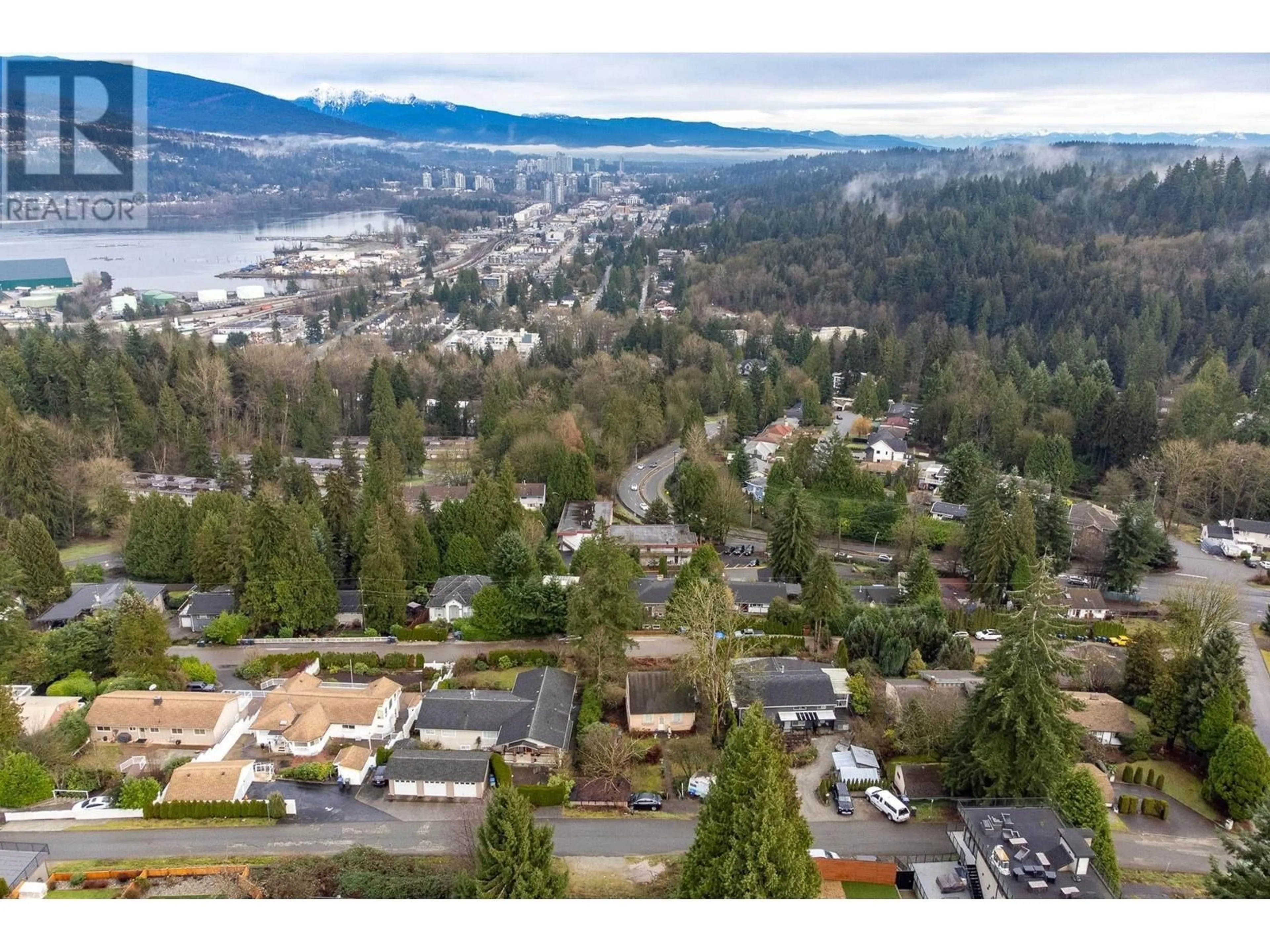 A pic from outside/outdoor area/front of a property/back of a property/a pic from drone, mountain view for 1013 TUXEDO DRIVE, Port Moody British Columbia V3H1L3