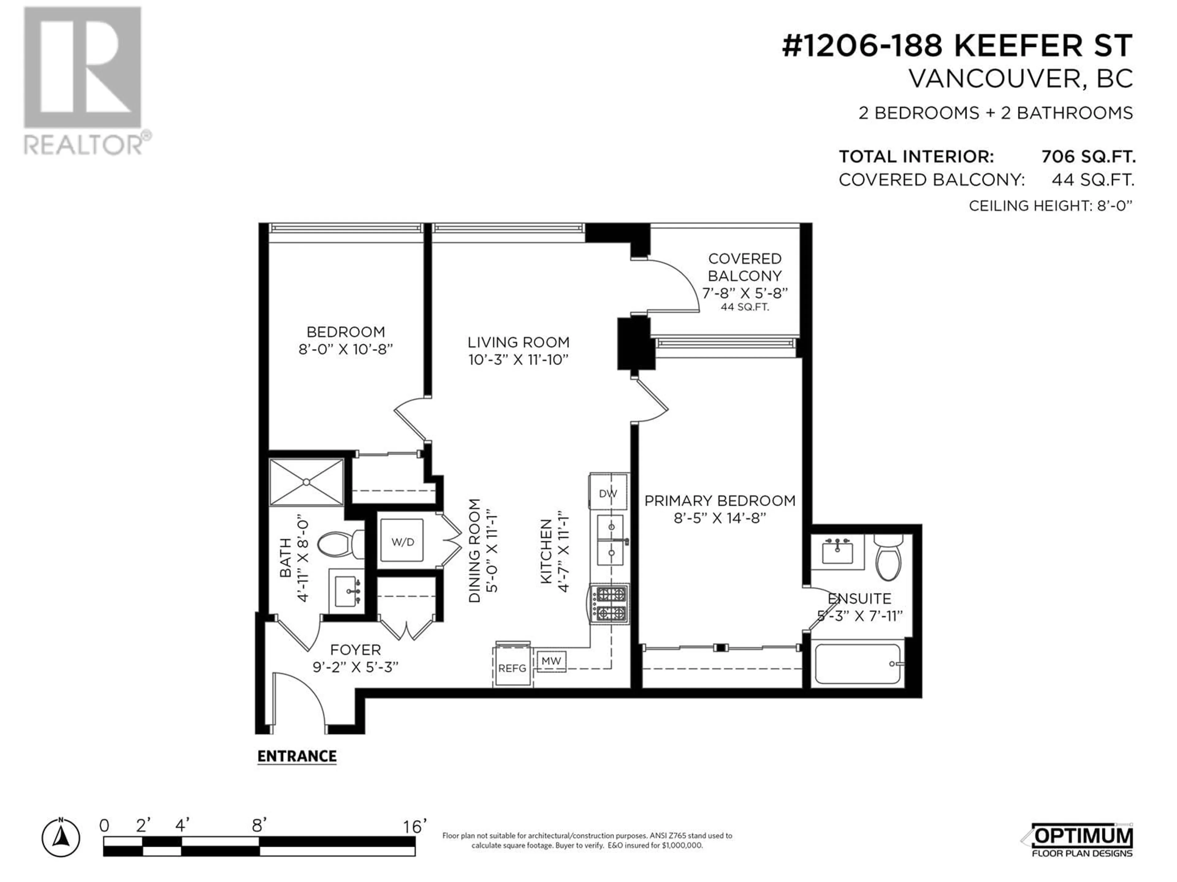 Floor plan for 1206 188 KEEFER STREET, Vancouver British Columbia V6A0E3