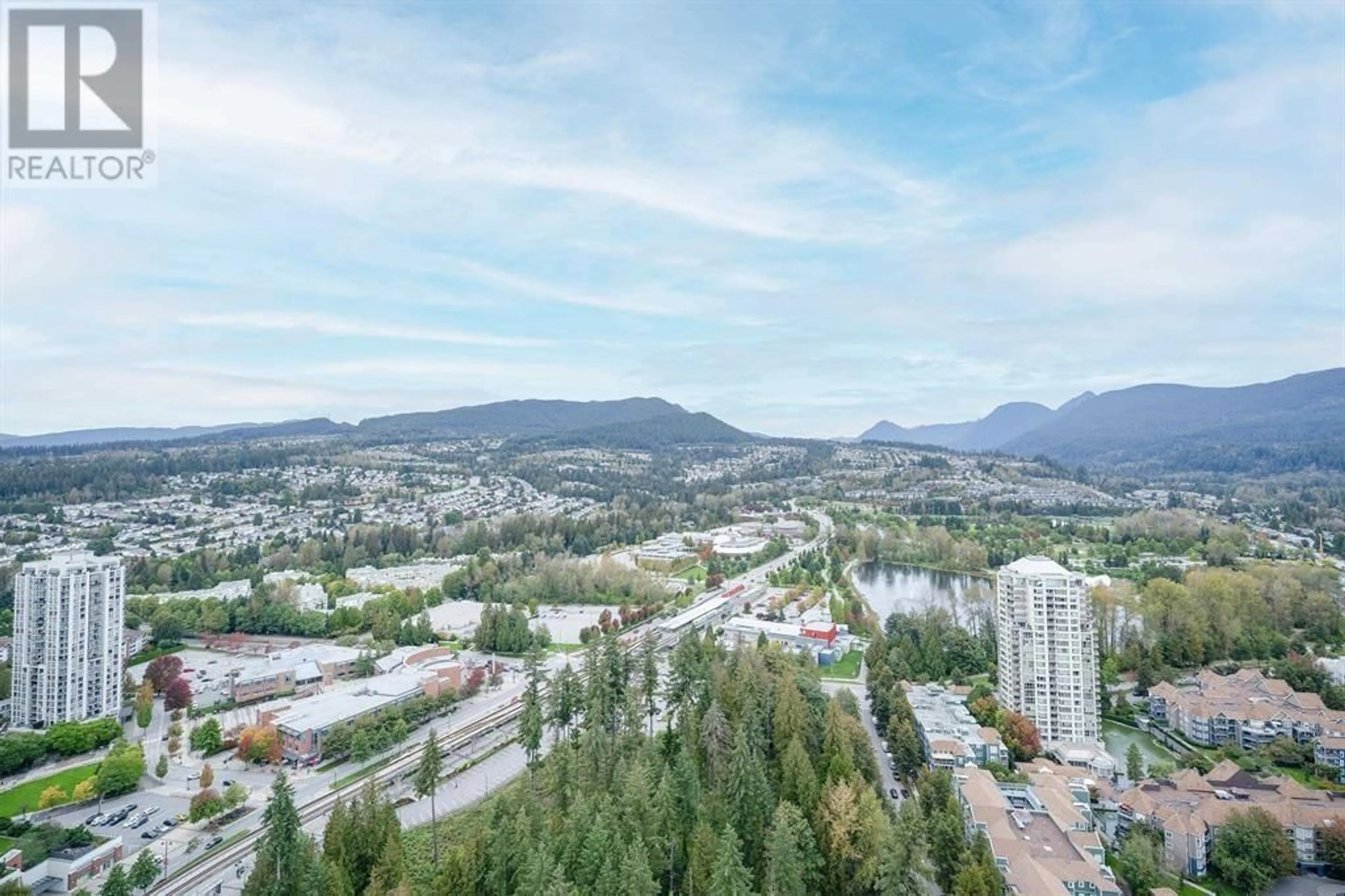 A pic from outside/outdoor area/front of a property/back of a property/a pic from drone, mountain view for 3902 1182 WESTWOOD STREET, Coquitlam British Columbia V3B0T9