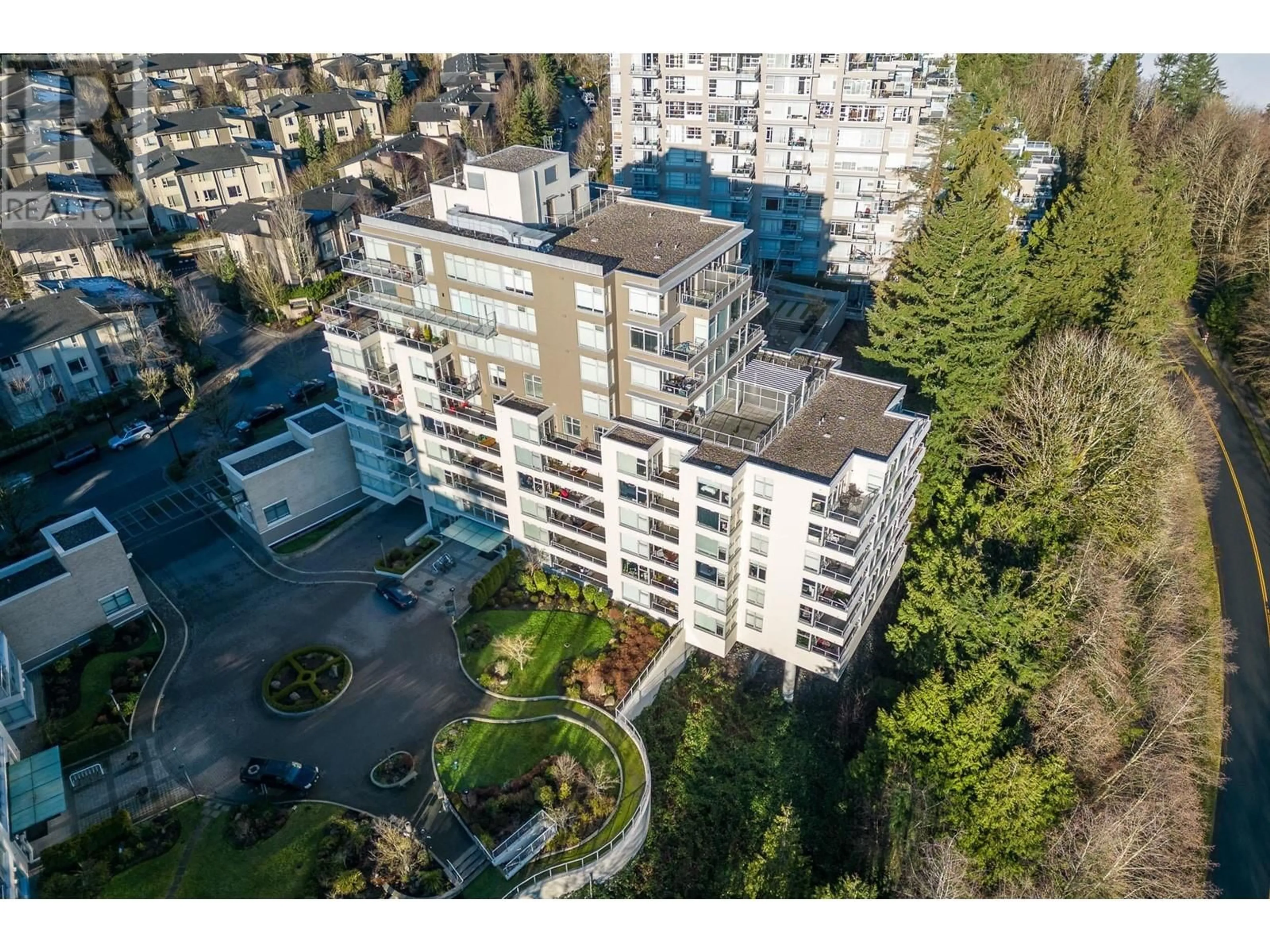 A pic from outside/outdoor area/front of a property/back of a property/a pic from drone, city buildings view from balcony for 202 9288 UNIVERSITY CRESCENT, Burnaby British Columbia V5A4X7