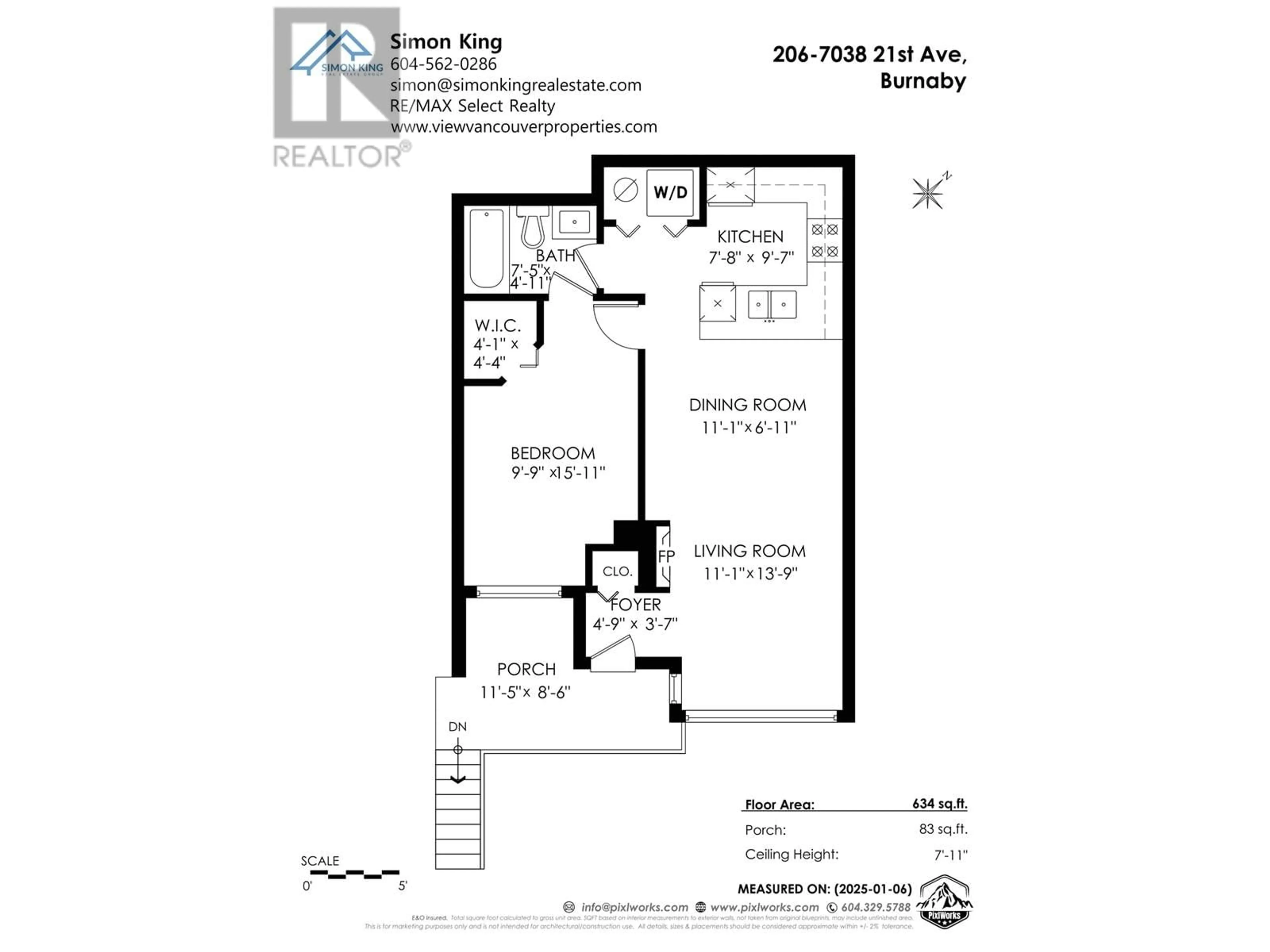 Floor plan for 206 7038 21ST AVENUE, Burnaby British Columbia V5E2Y9