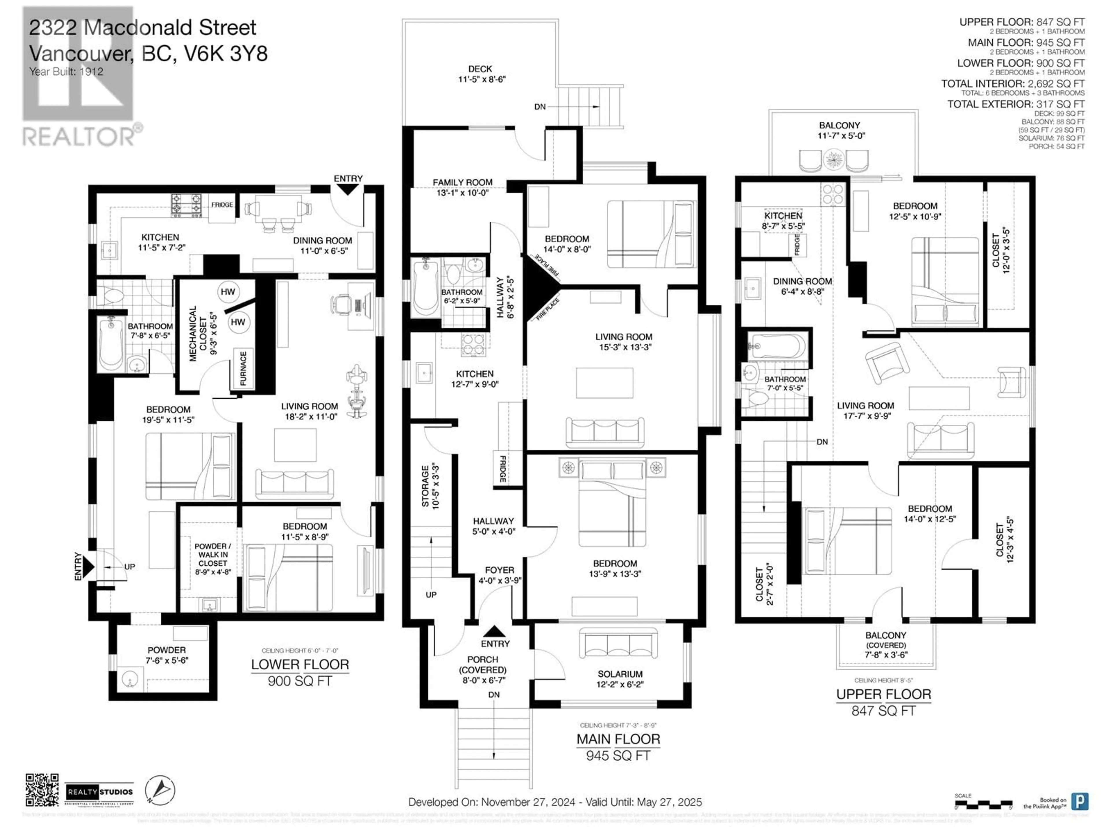 Floor plan for 2322 MACDONALD STREET, Vancouver British Columbia V6K3Y8