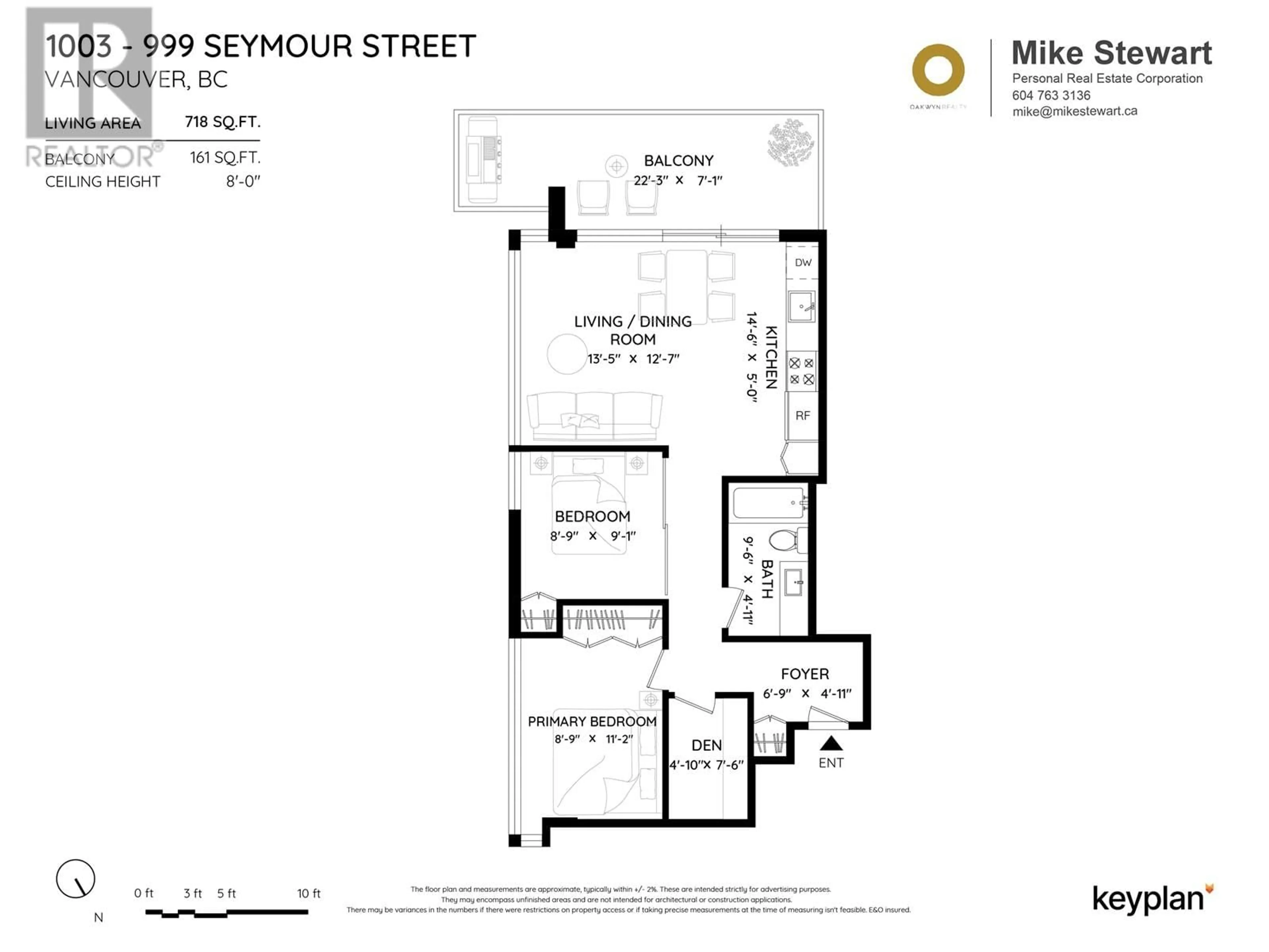 Floor plan for 1003 999 SEYMOUR STREET, Vancouver British Columbia V6B0M5