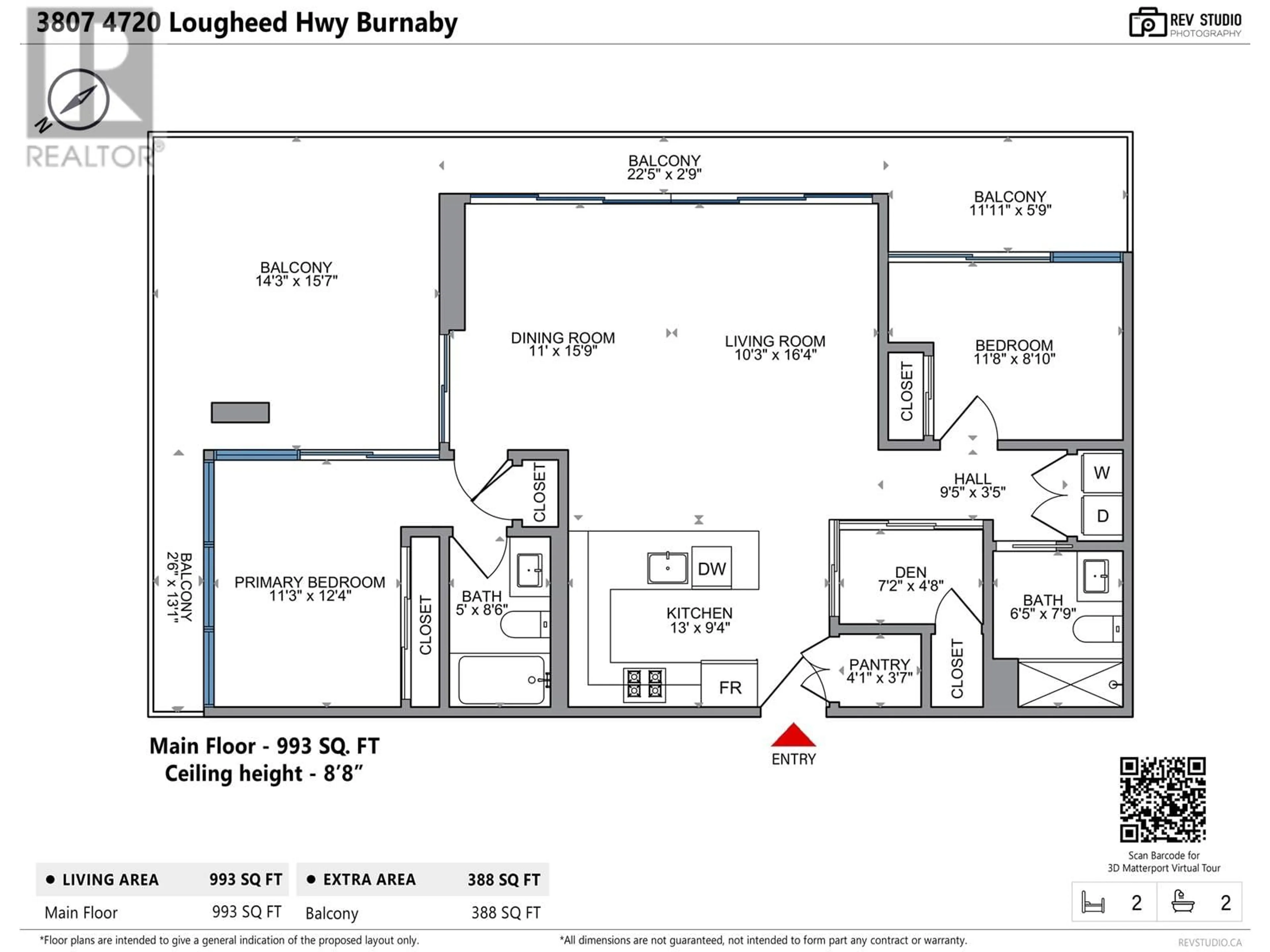 Floor plan for 3807 4720 LOUGHEED HIGHWAY, Burnaby British Columbia V5C0M8