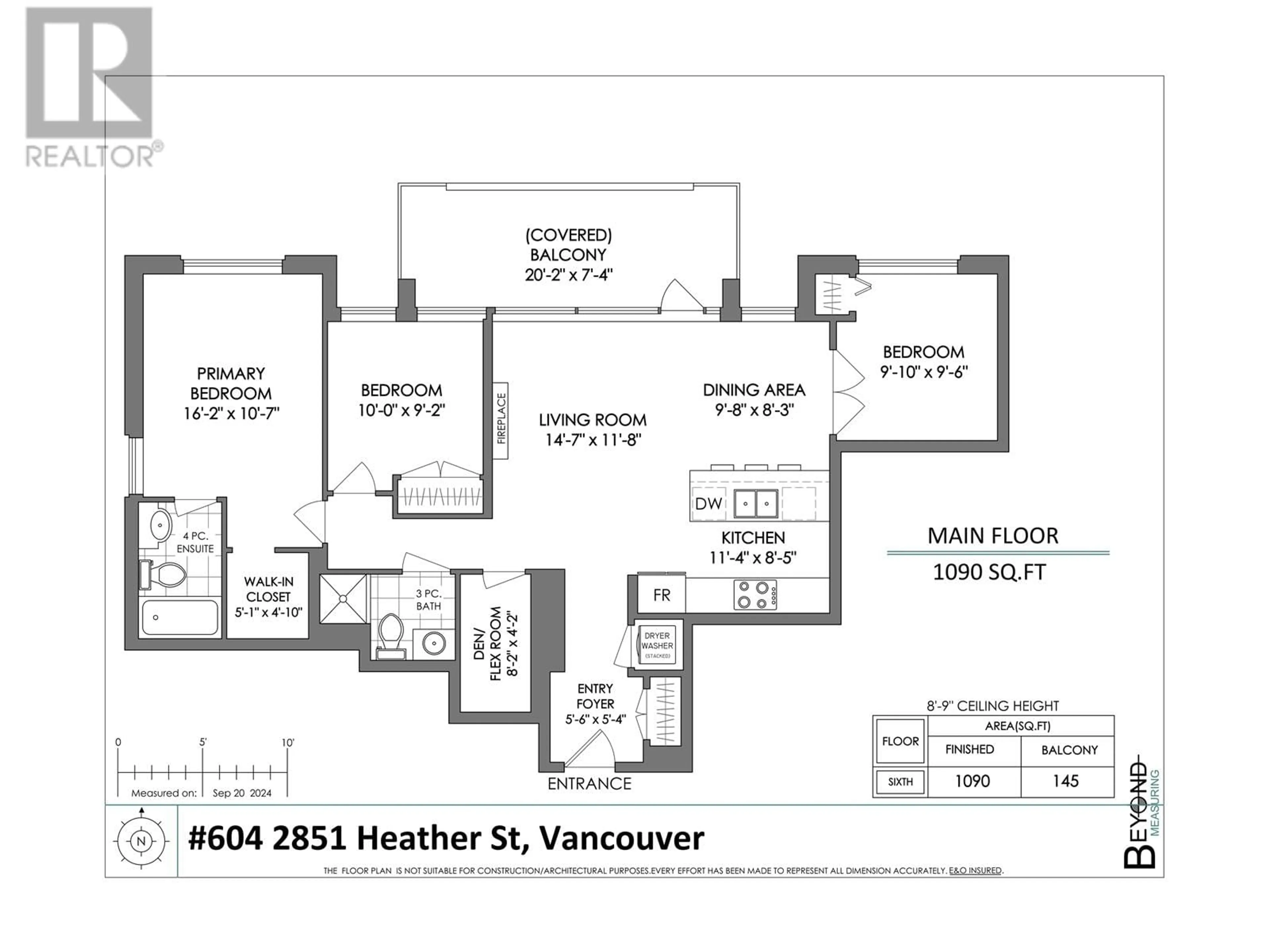 Floor plan for 604 2851 HEATHER STREET, Vancouver British Columbia V5Z0A2