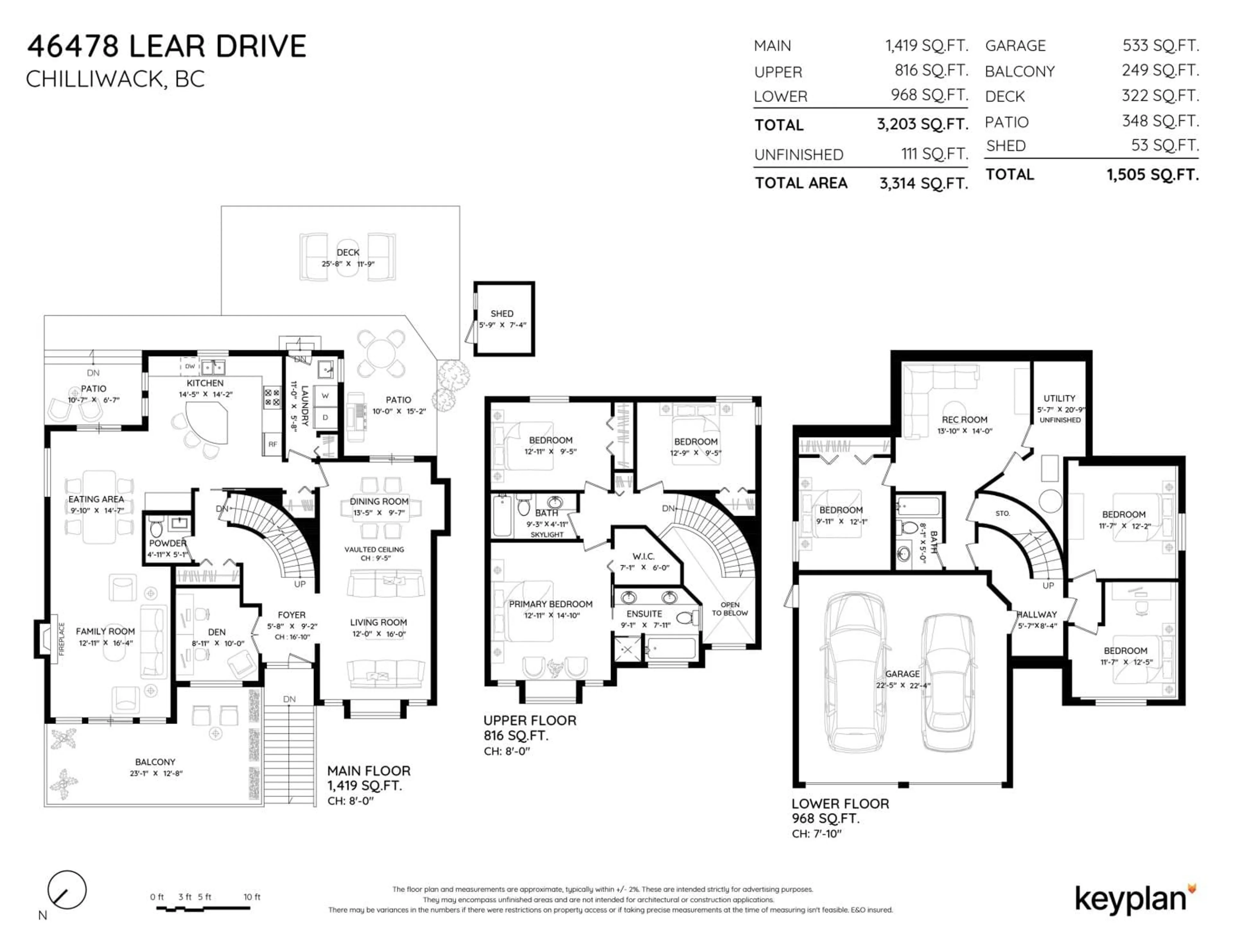 Floor plan for 46478 LEAR DRIVE|Promontory, Sardis British Columbia V2R5P6