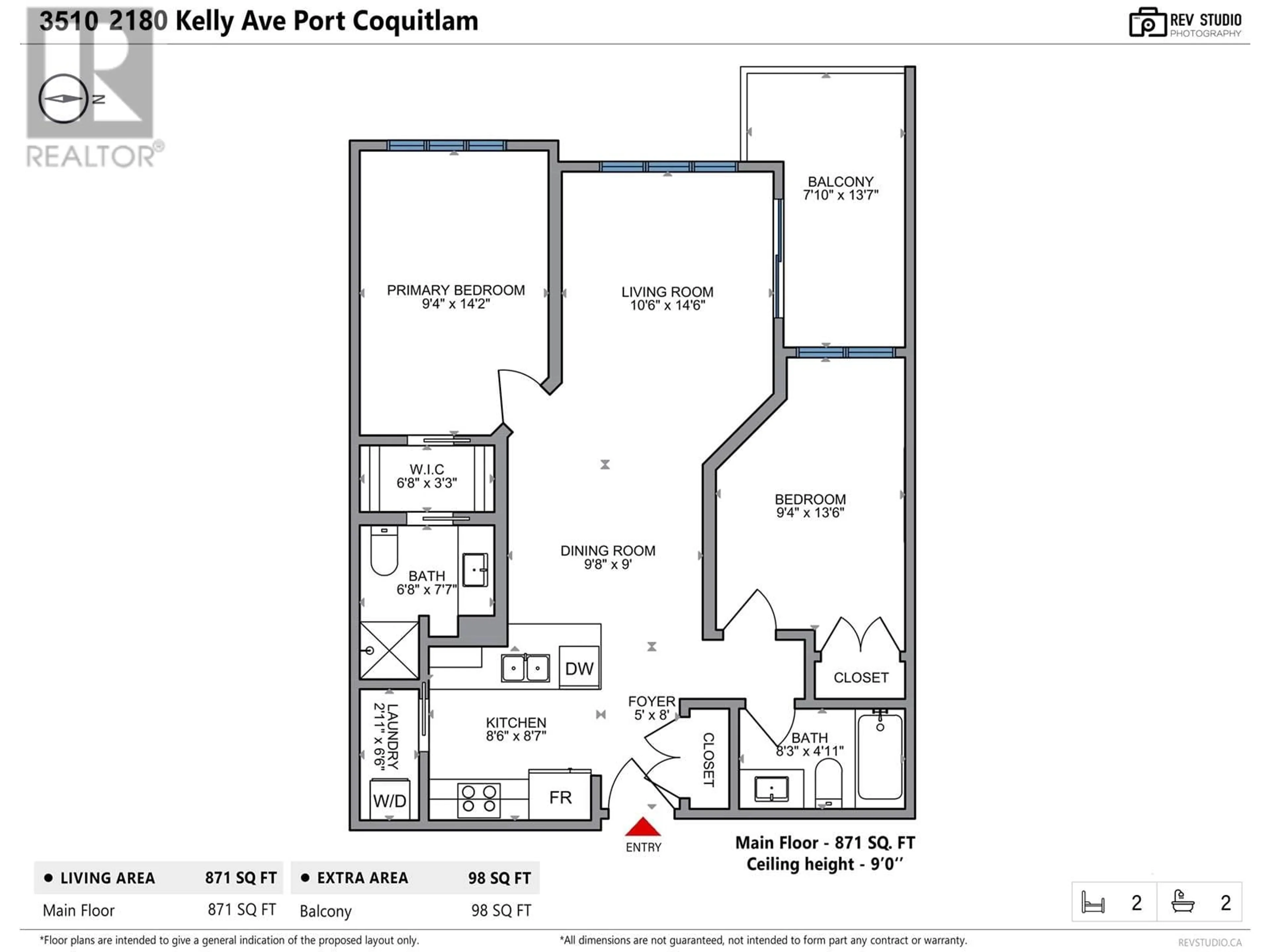 Floor plan for 3510 - 2180 KELLY AVENUE, Coquitlam British Columbia V3C0S4