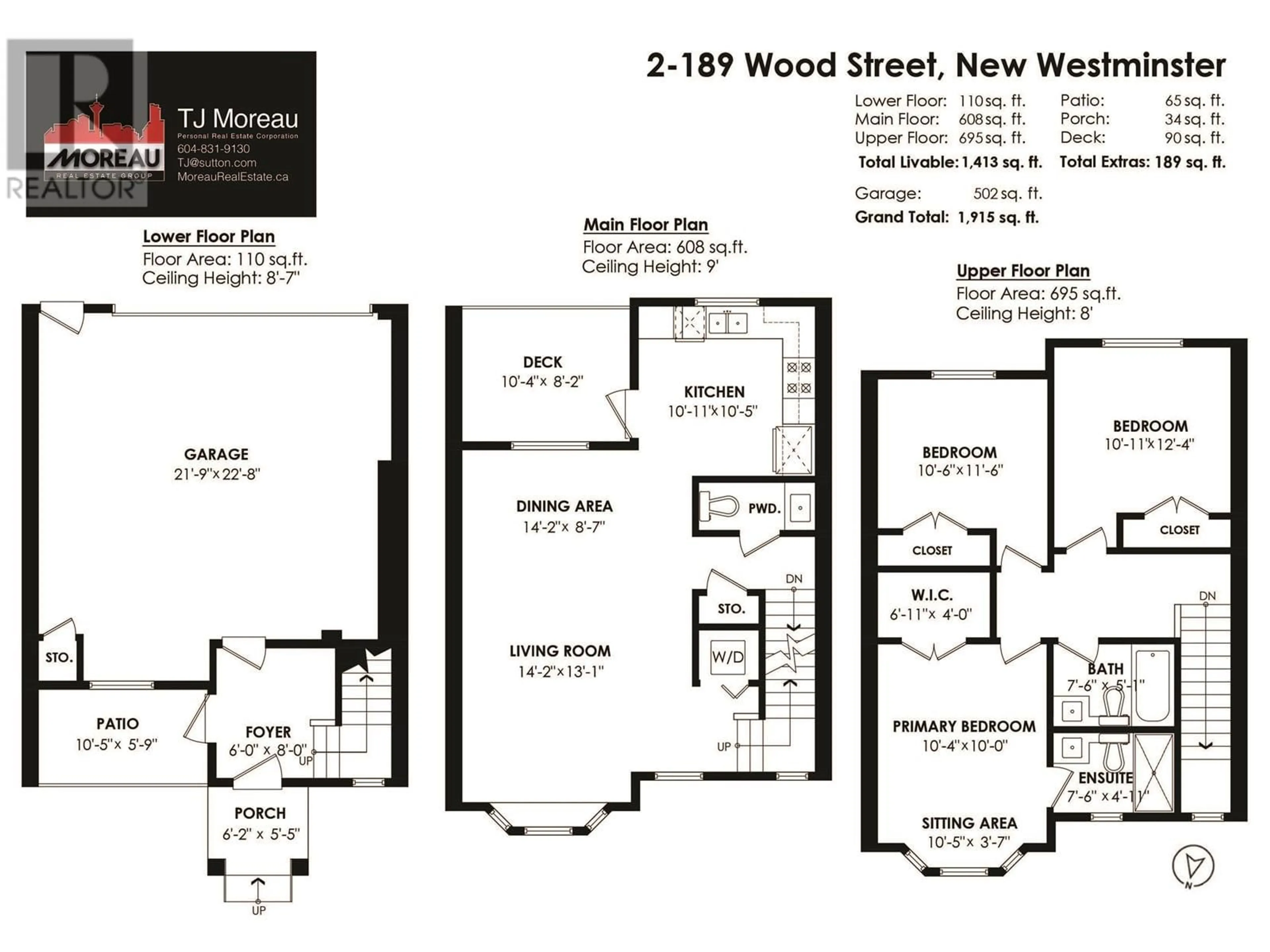 Floor plan for 2 189 WOOD STREET, New Westminster British Columbia V3M0L7