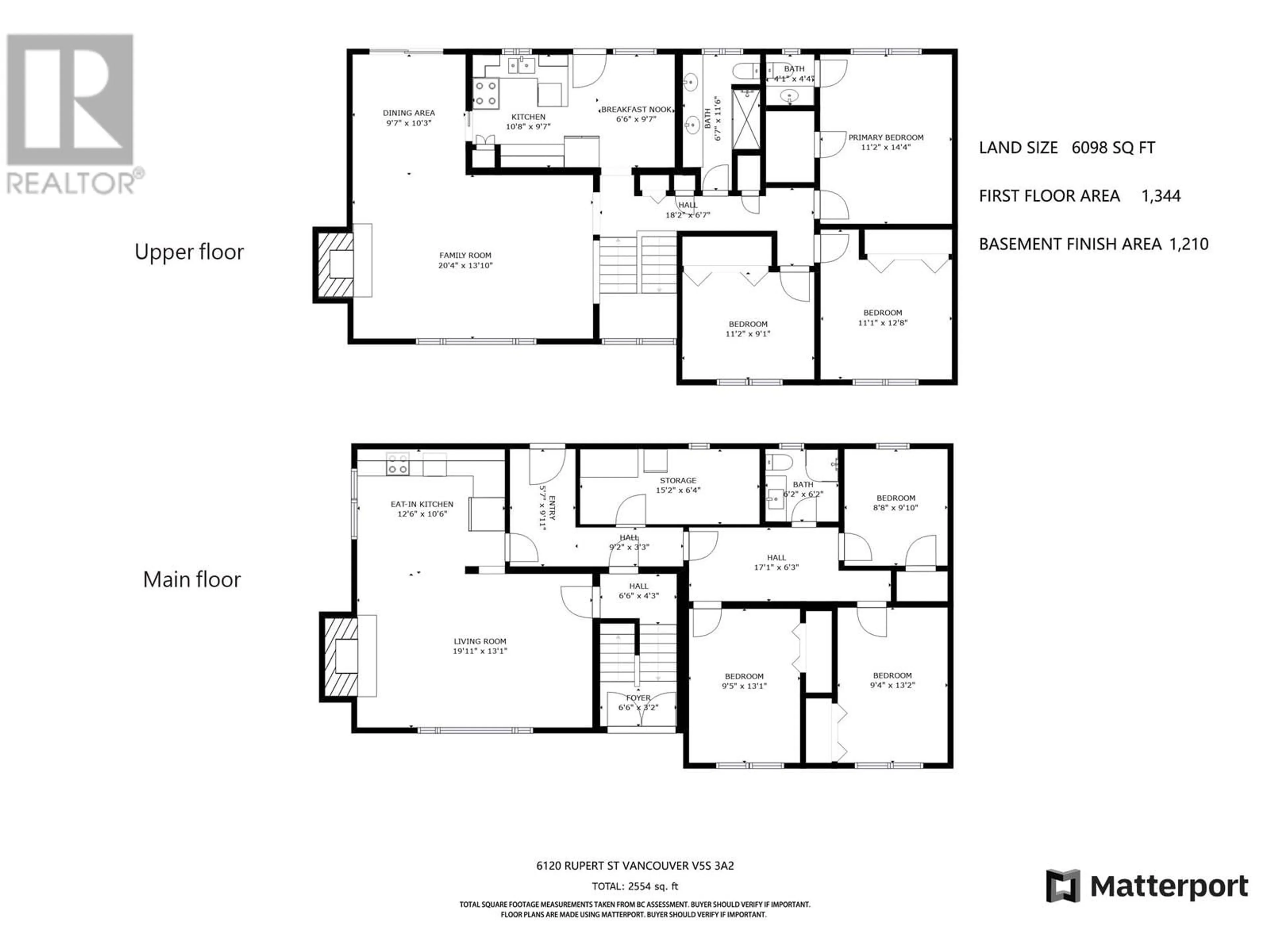 Floor plan for 6120 RUPERT STREET, Vancouver British Columbia V5S3A2