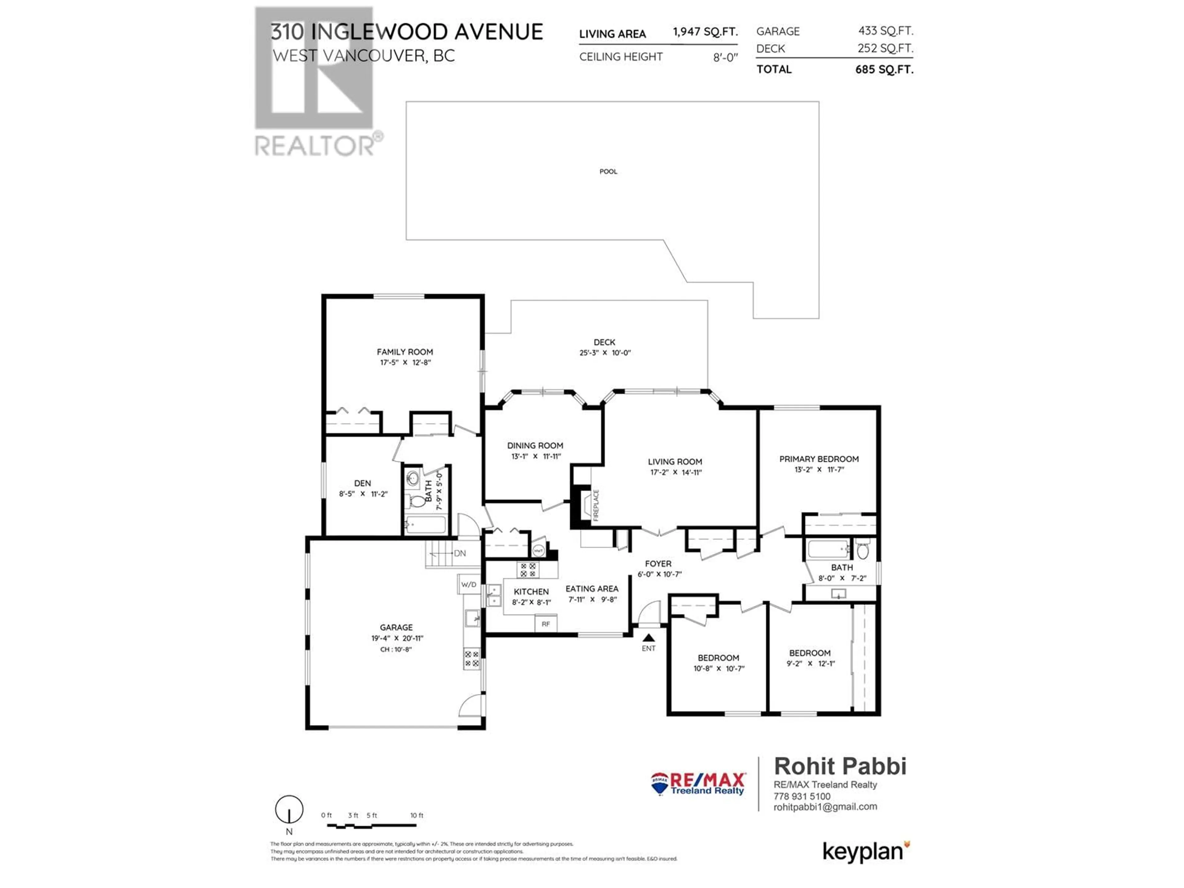 Floor plan for 310 INGLEWOOD AVENUE, West Vancouver British Columbia V7T1X1