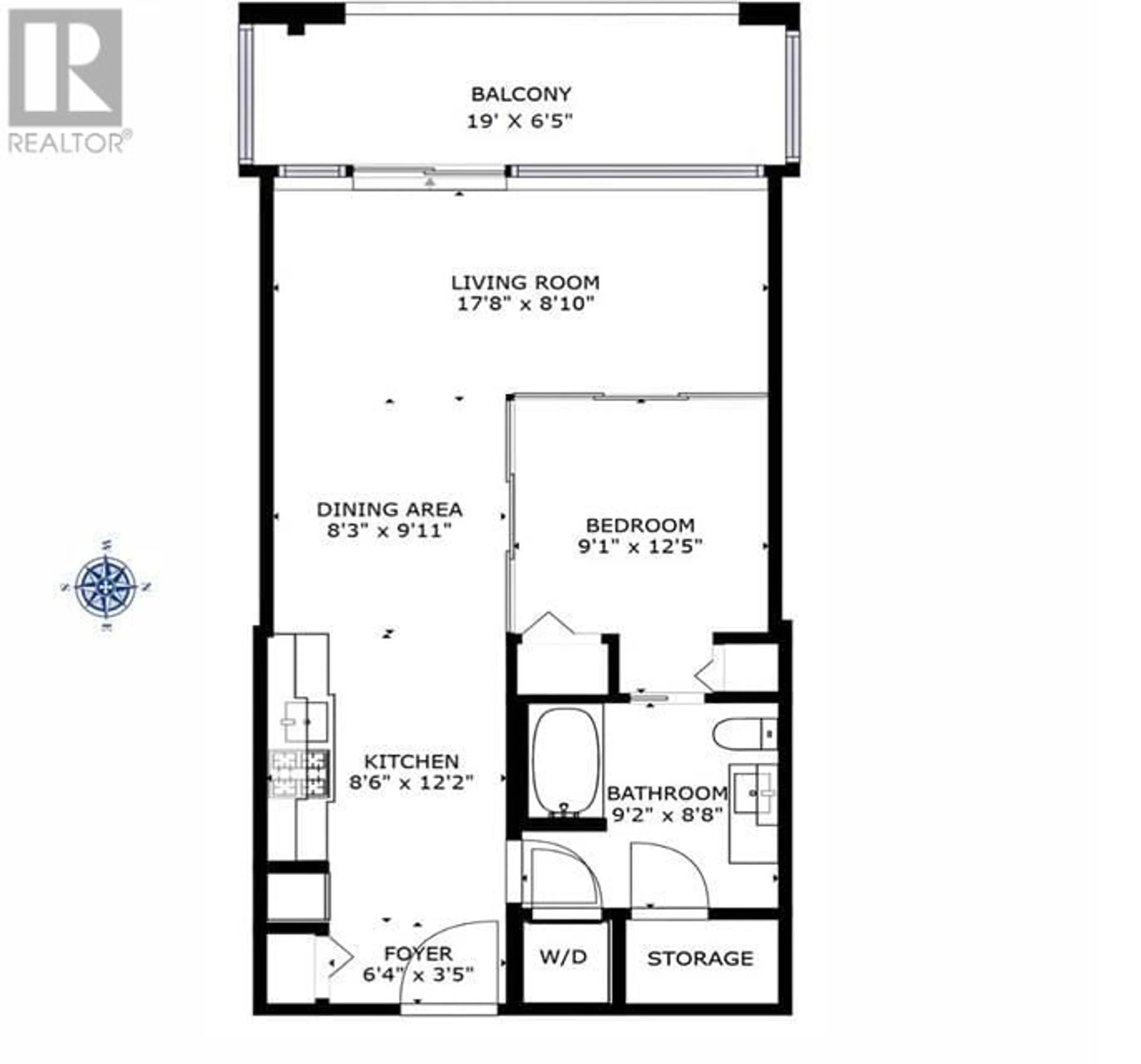 Floor plan for 203 718 MAIN STREET, Vancouver British Columbia V6A0B1