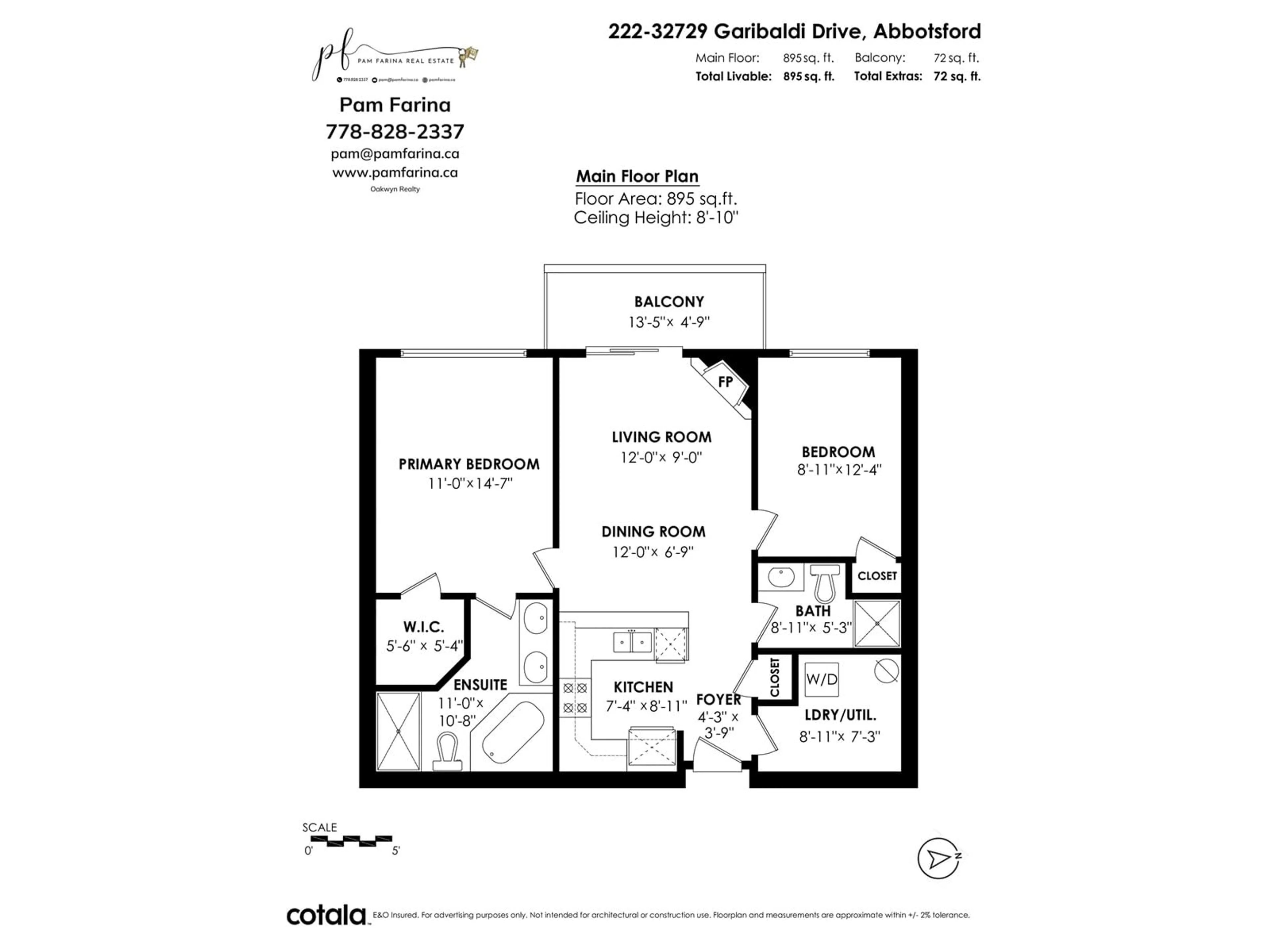 Floor plan for 222 32729 GARIBALDI DRIVE, Abbotsford British Columbia V2T0A6