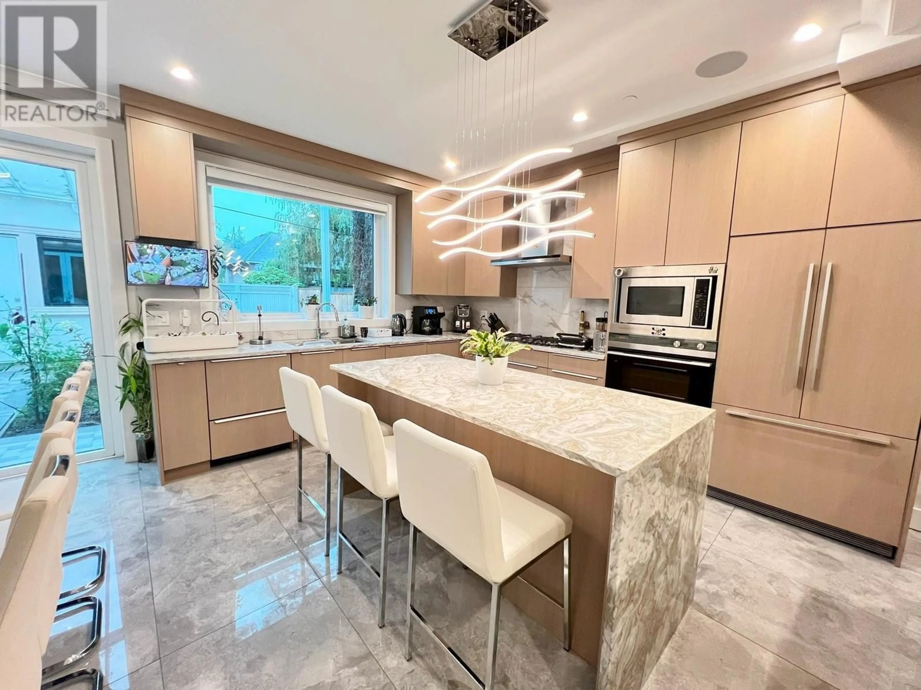 Contemporary kitchen, ceramic/tile floor for 6576 YEW STREET, Vancouver British Columbia V6P5V9