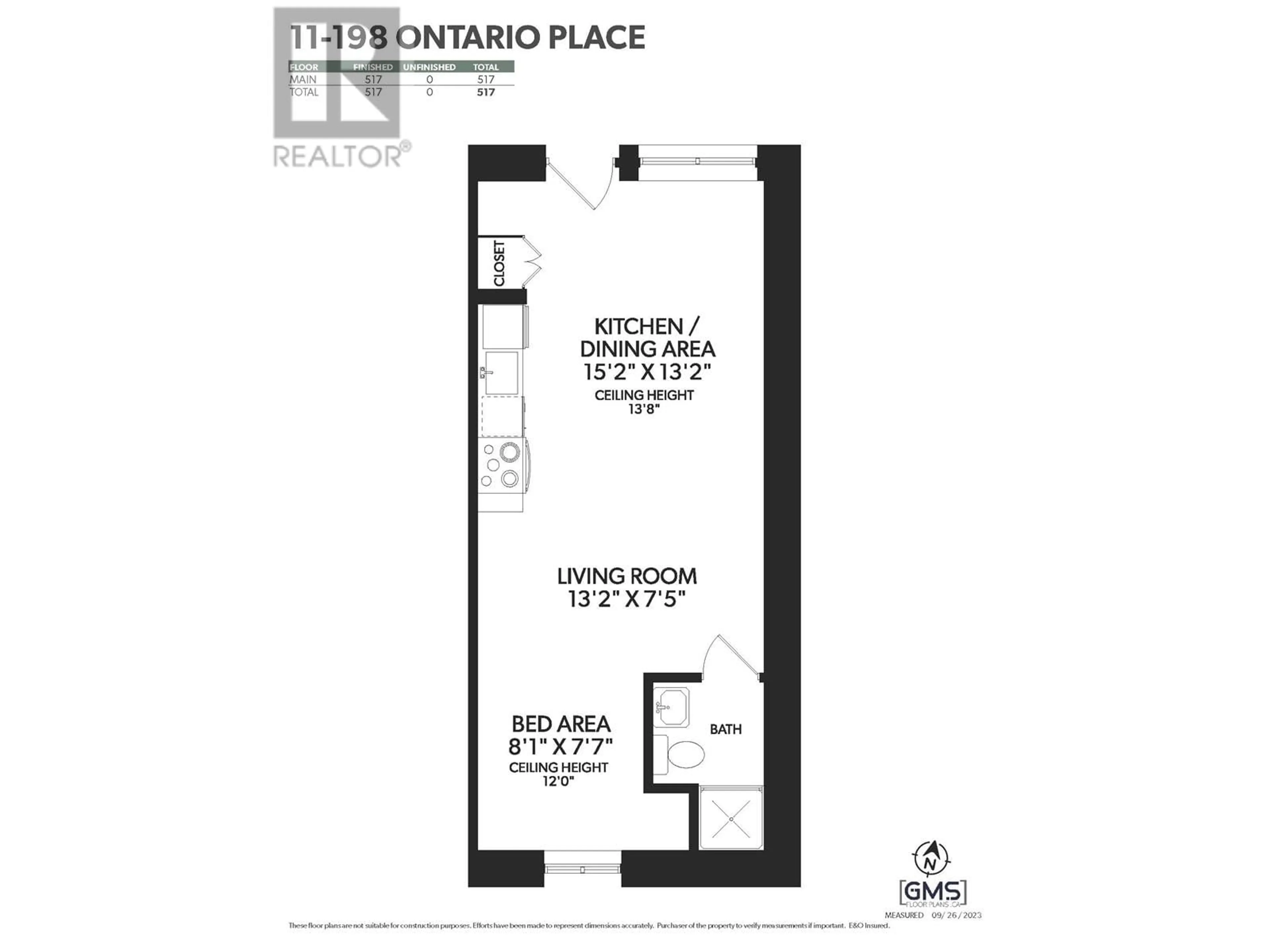 Floor plan for 11 198 ONTARIO PLACE, Vancouver British Columbia V5W1S2