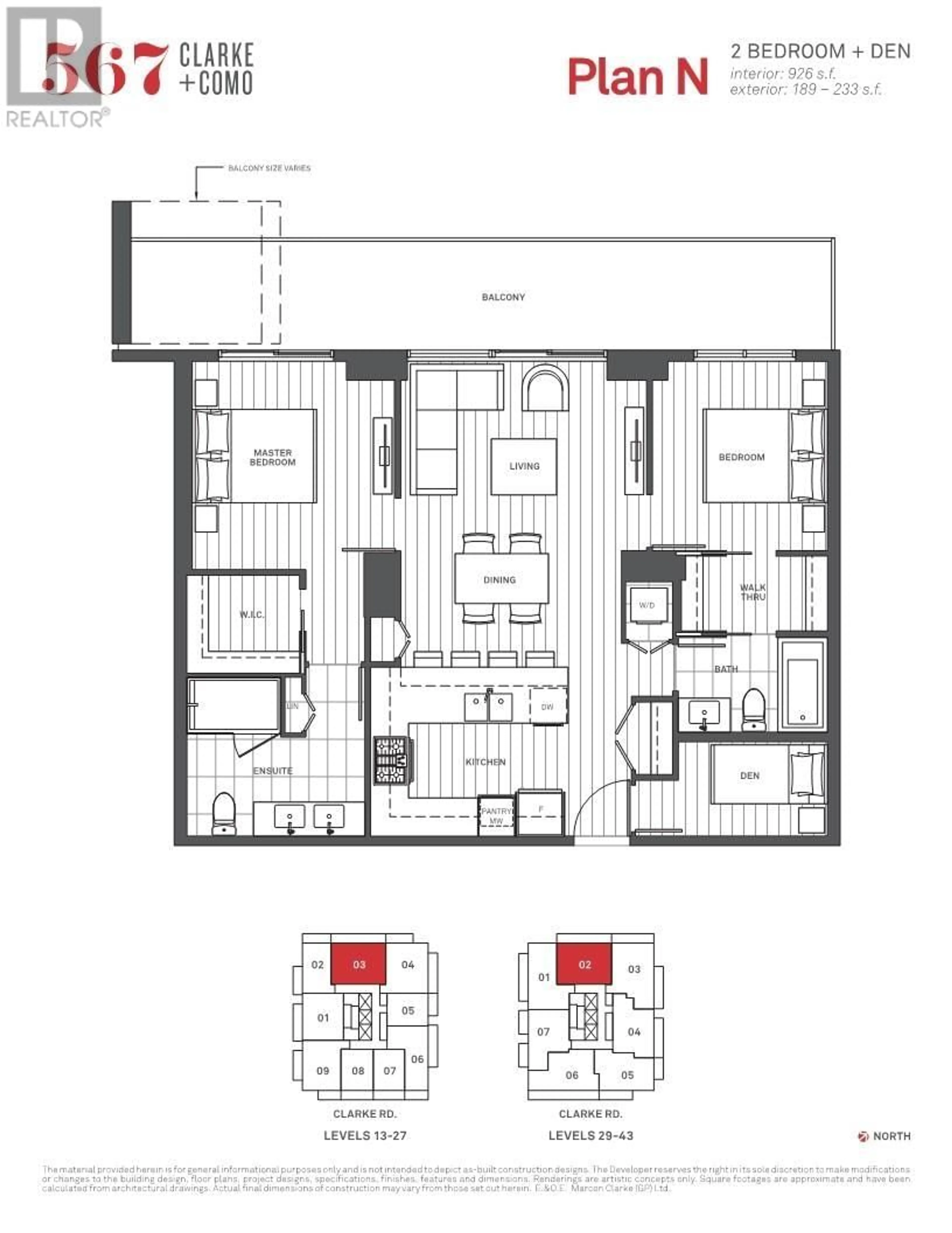 Floor plan for 2303 567 CLARKE ROAD, Coquitlam British Columbia V3J0K7