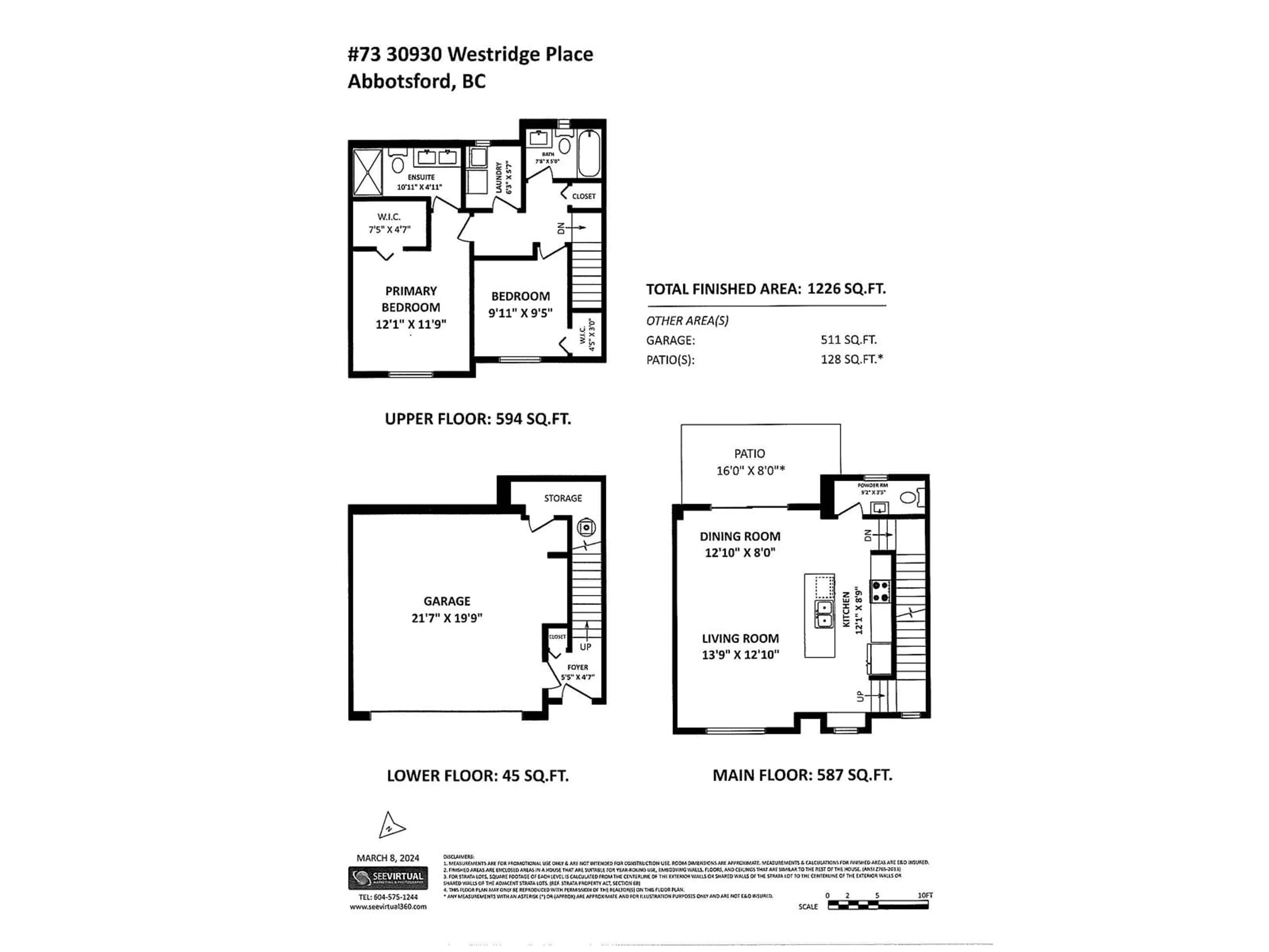 Floor plan for 73 30930 WESTRIDGE PLACE, Abbotsford British Columbia V2T0H6