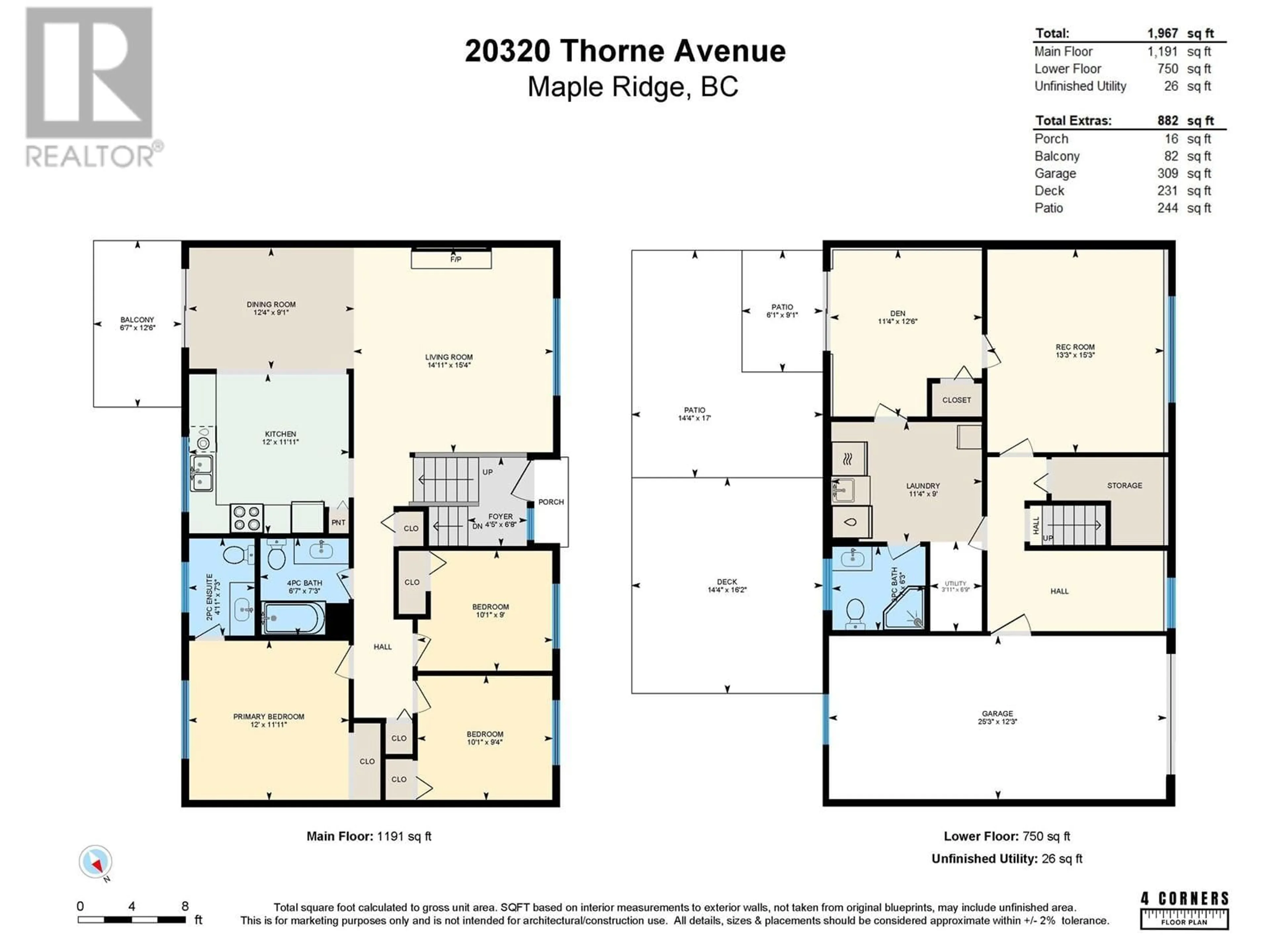 Floor plan for 20320 THORNE AVENUE, Maple Ridge British Columbia V2X8T9