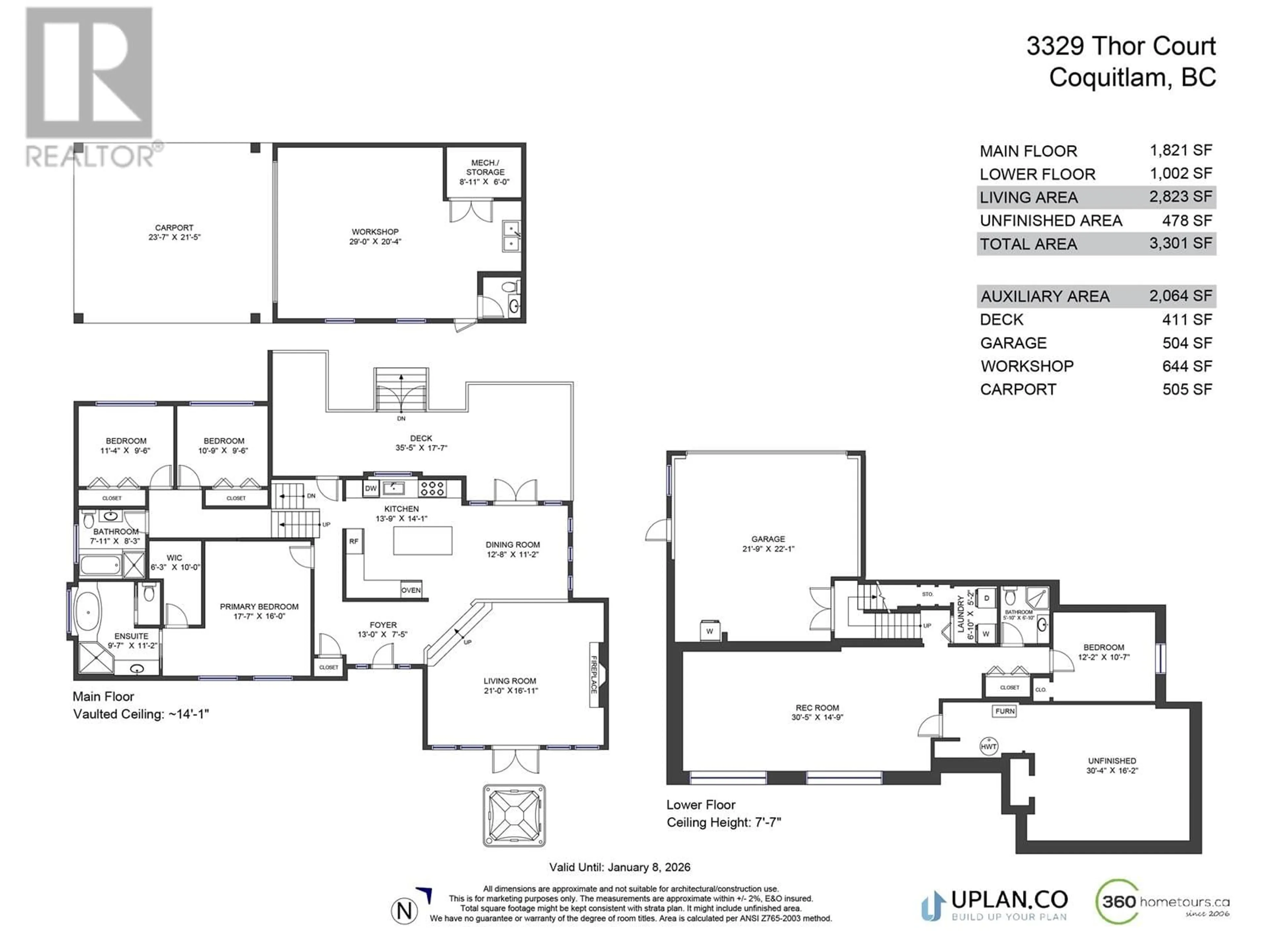 Floor plan for 3329 THOR COURT, Coquitlam British Columbia V3E3A7