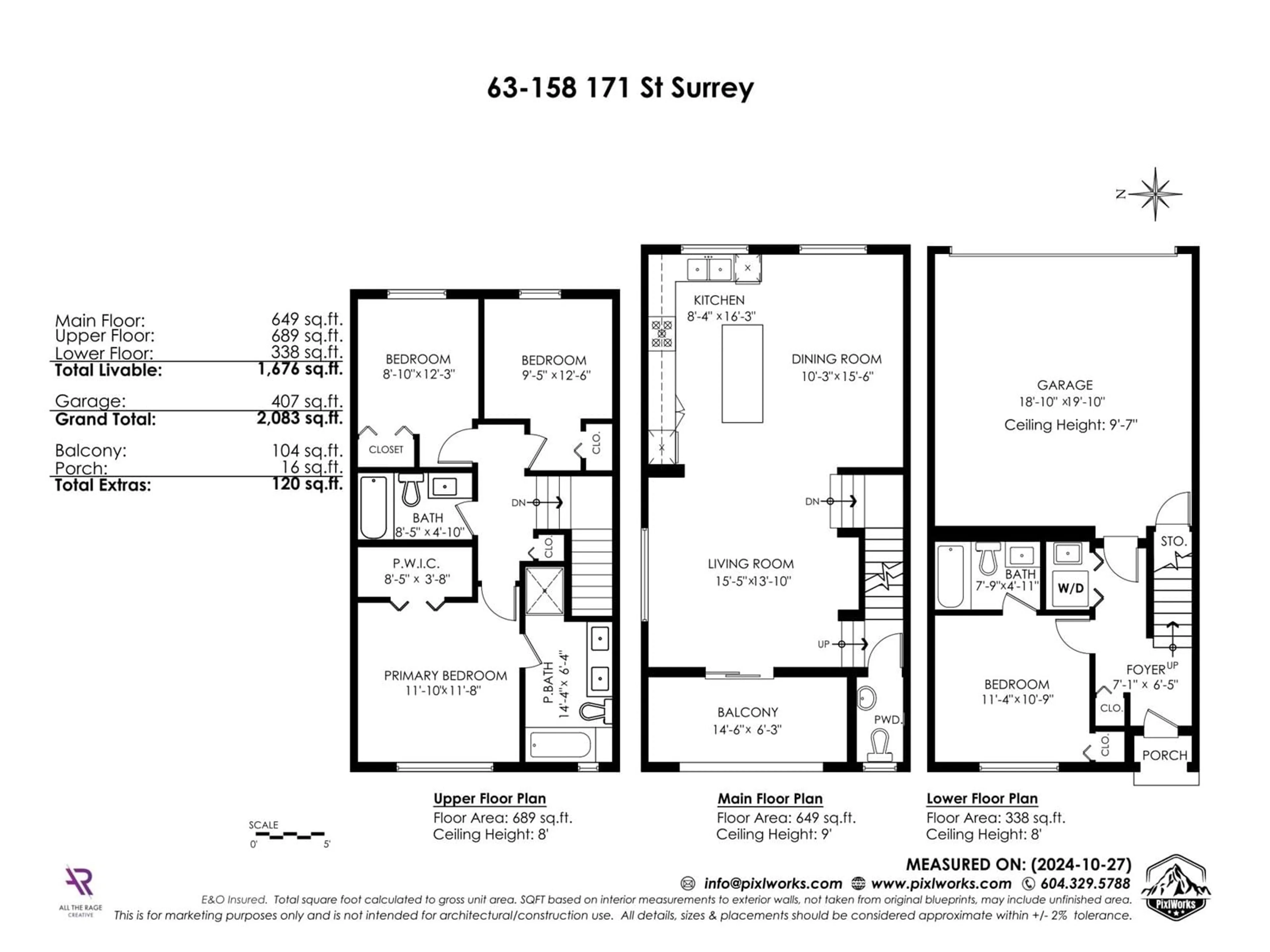 Floor plan for 63 158 171 STREET, Surrey British Columbia V3Z0X1