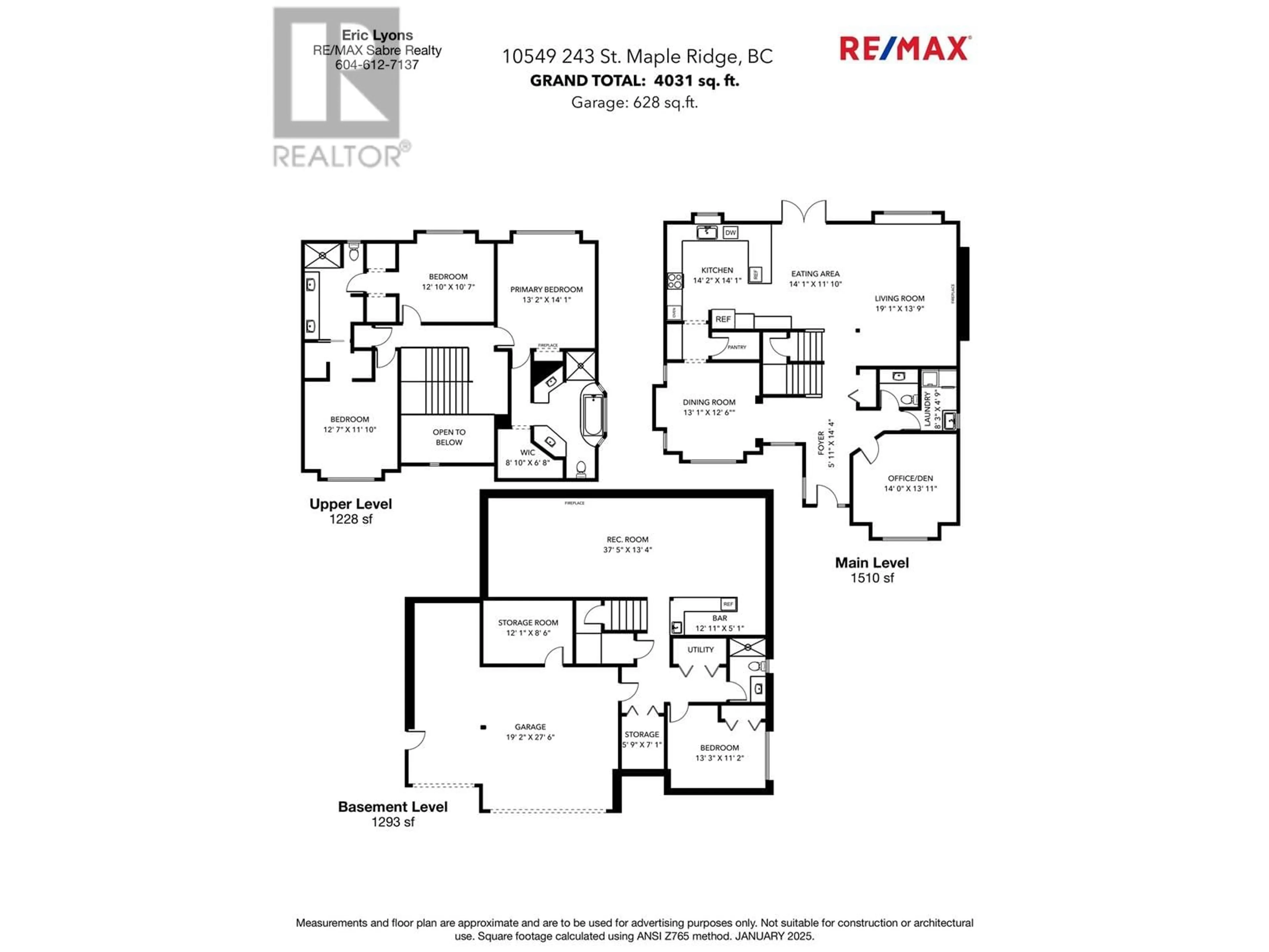 Floor plan for 10549 243 STREET, Maple Ridge British Columbia V2W2E5