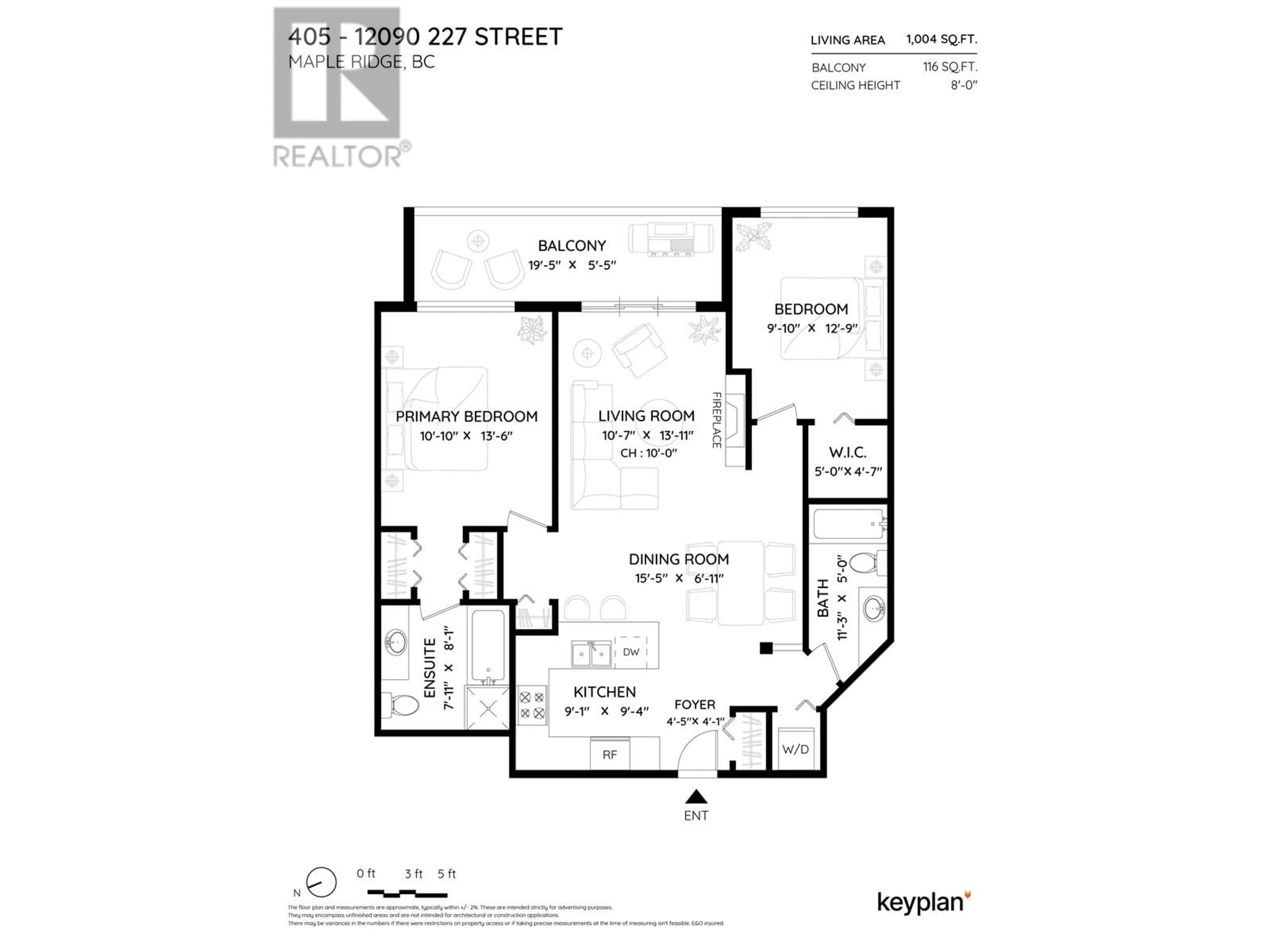 Floor plan for 405 12090 227 STREET, Maple Ridge British Columbia V2X6J5