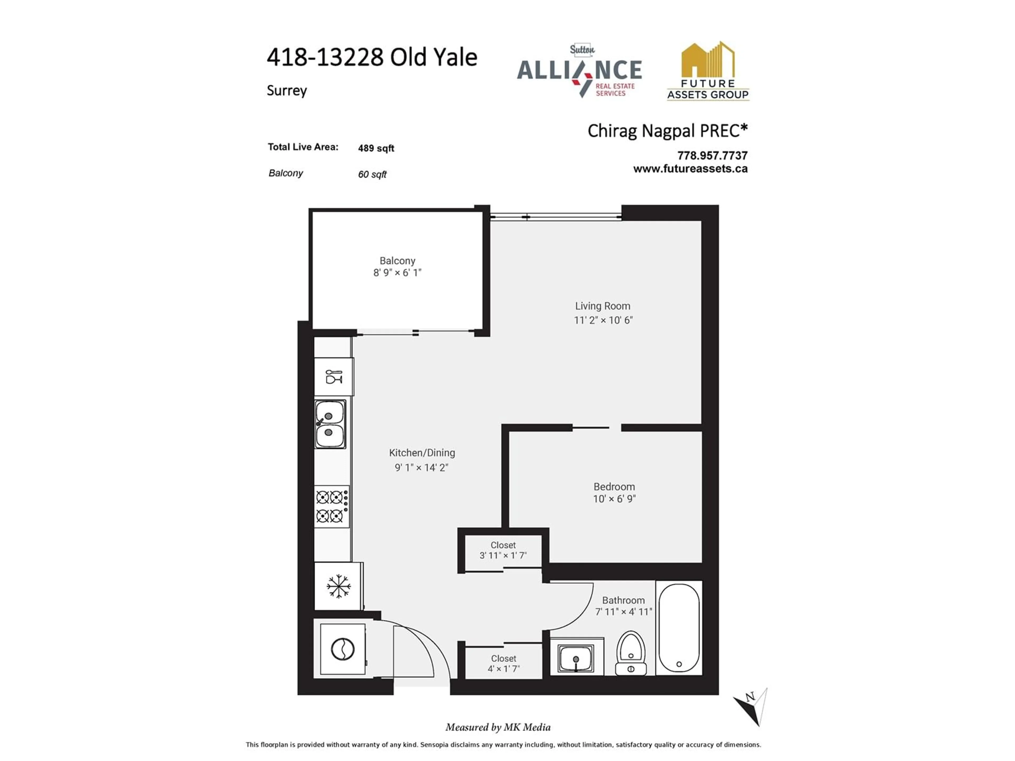 Floor plan for 418 13228 OLD YALE ROAD, Surrey British Columbia V3T0K3