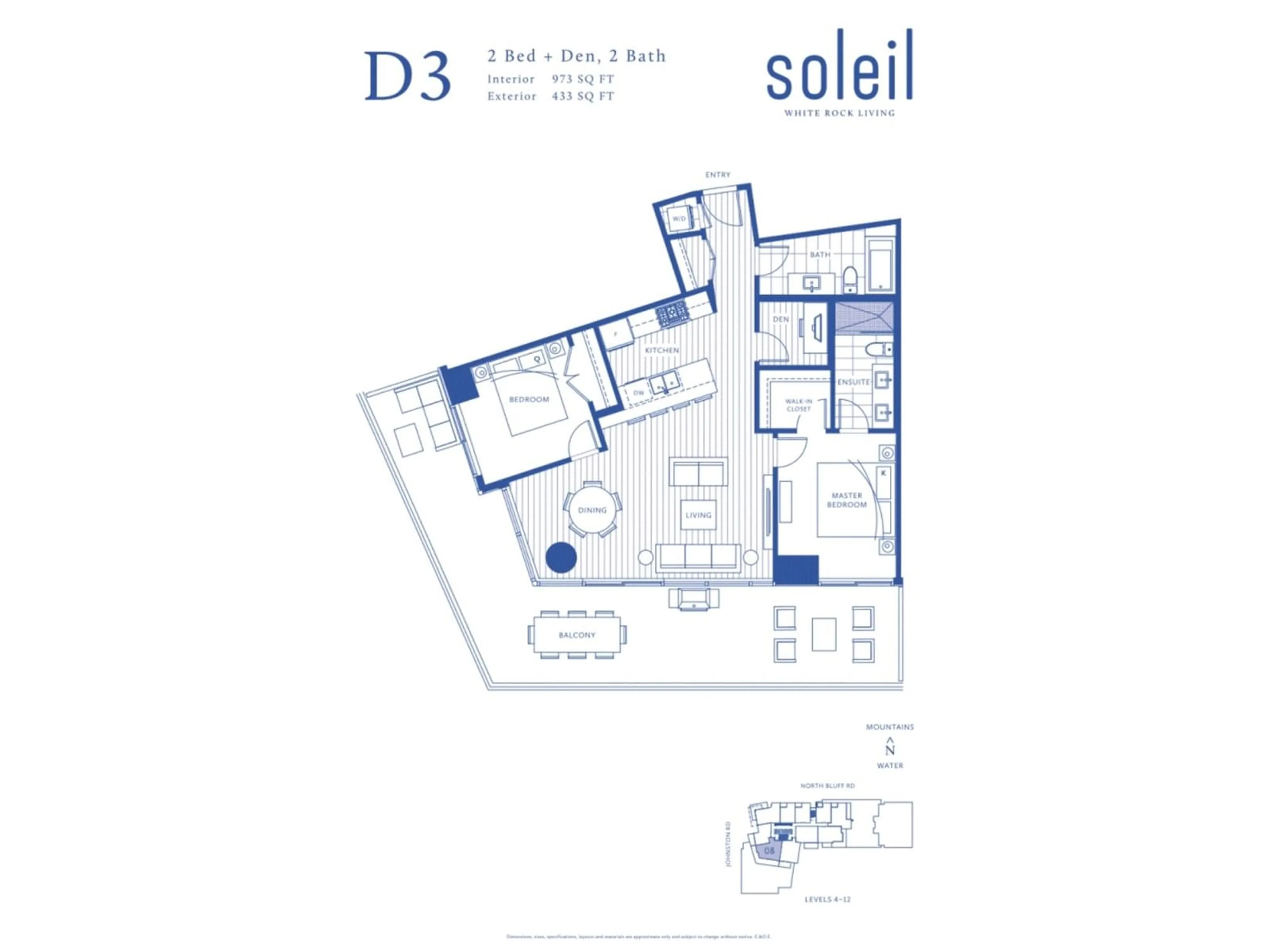 Floor plan for 508 - 1588 JOHNSTON, White Rock British Columbia V4B0C5