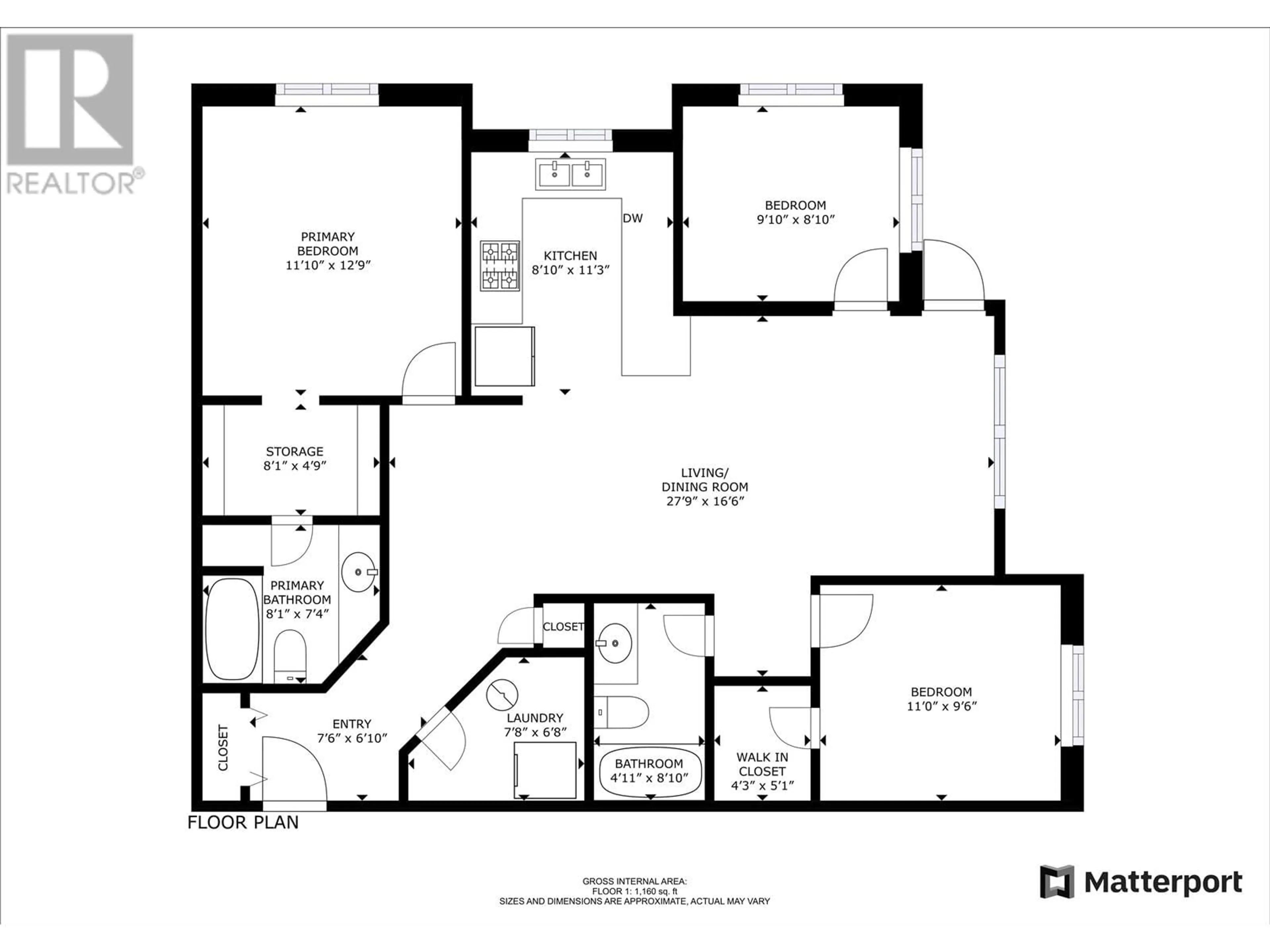 Floor plan for 404 11203 105 AVENUE, Fort St. John British Columbia V1J0L3