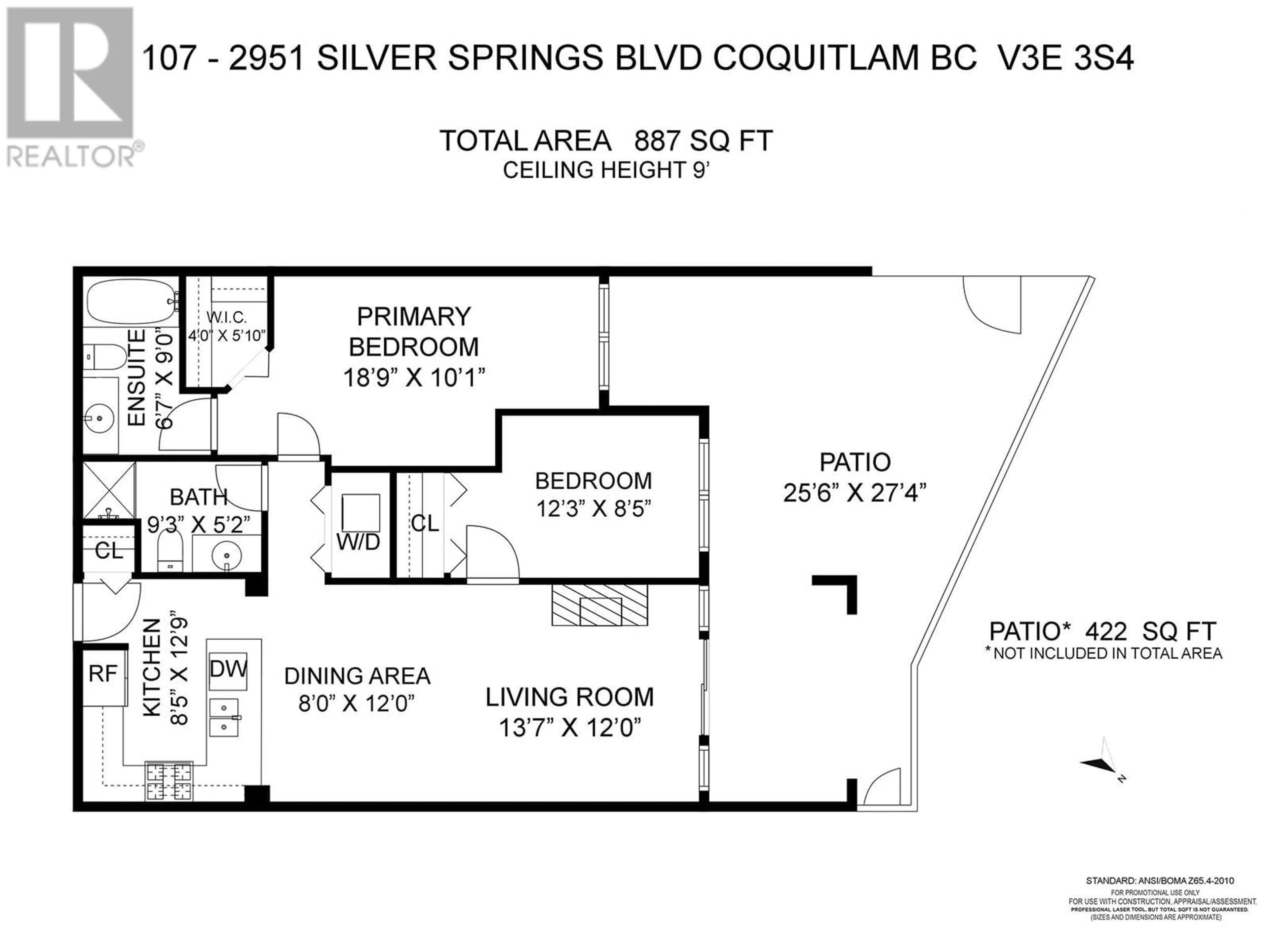 Floor plan for 107 2951 SILVER SPRINGS BOULEVARD, Coquitlam British Columbia V3E3S4