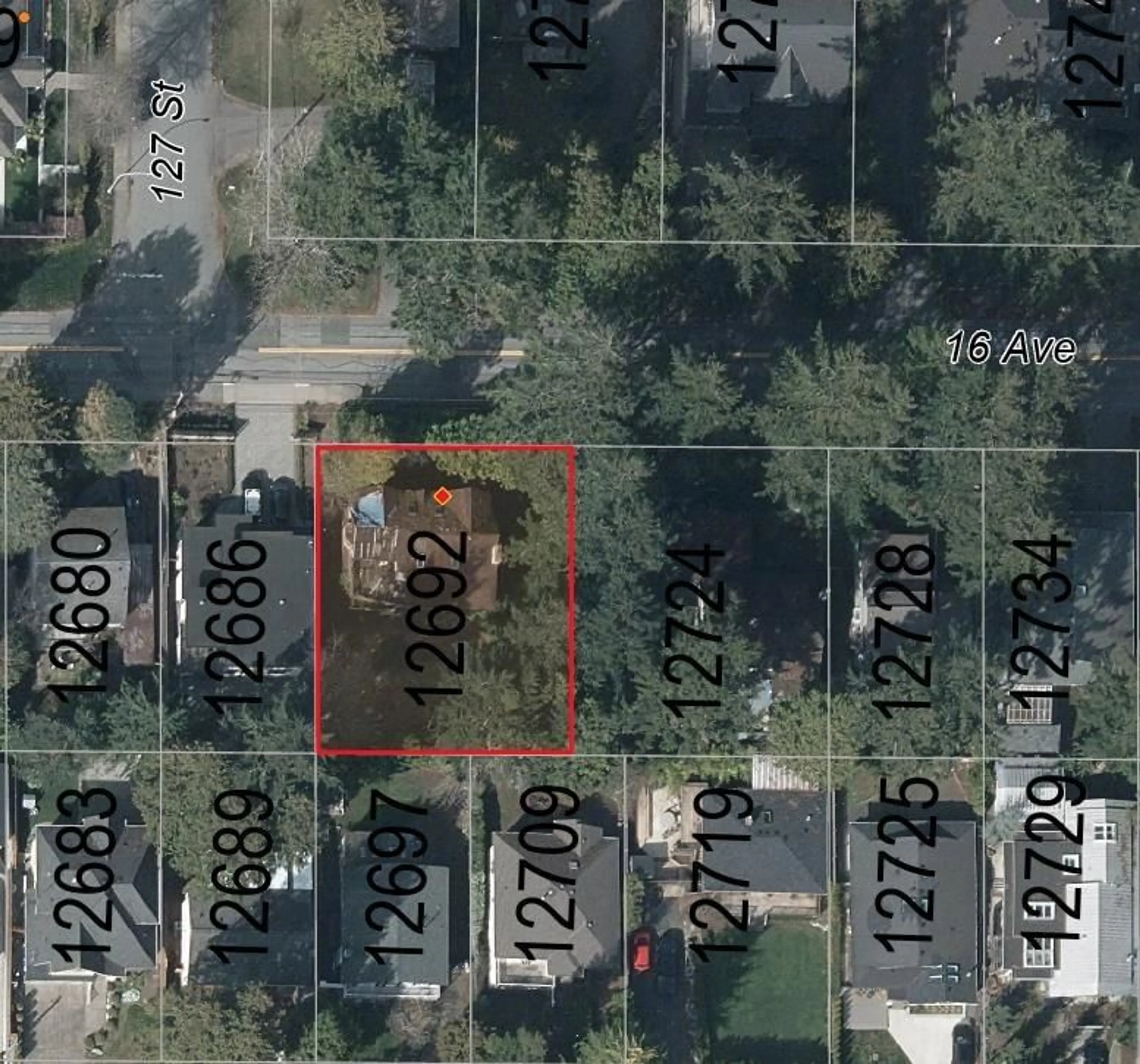 A pic from outside/outdoor area/front of a property/back of a property/a pic from drone, street for 12692 16 AVENUE, Surrey British Columbia V4A1N1