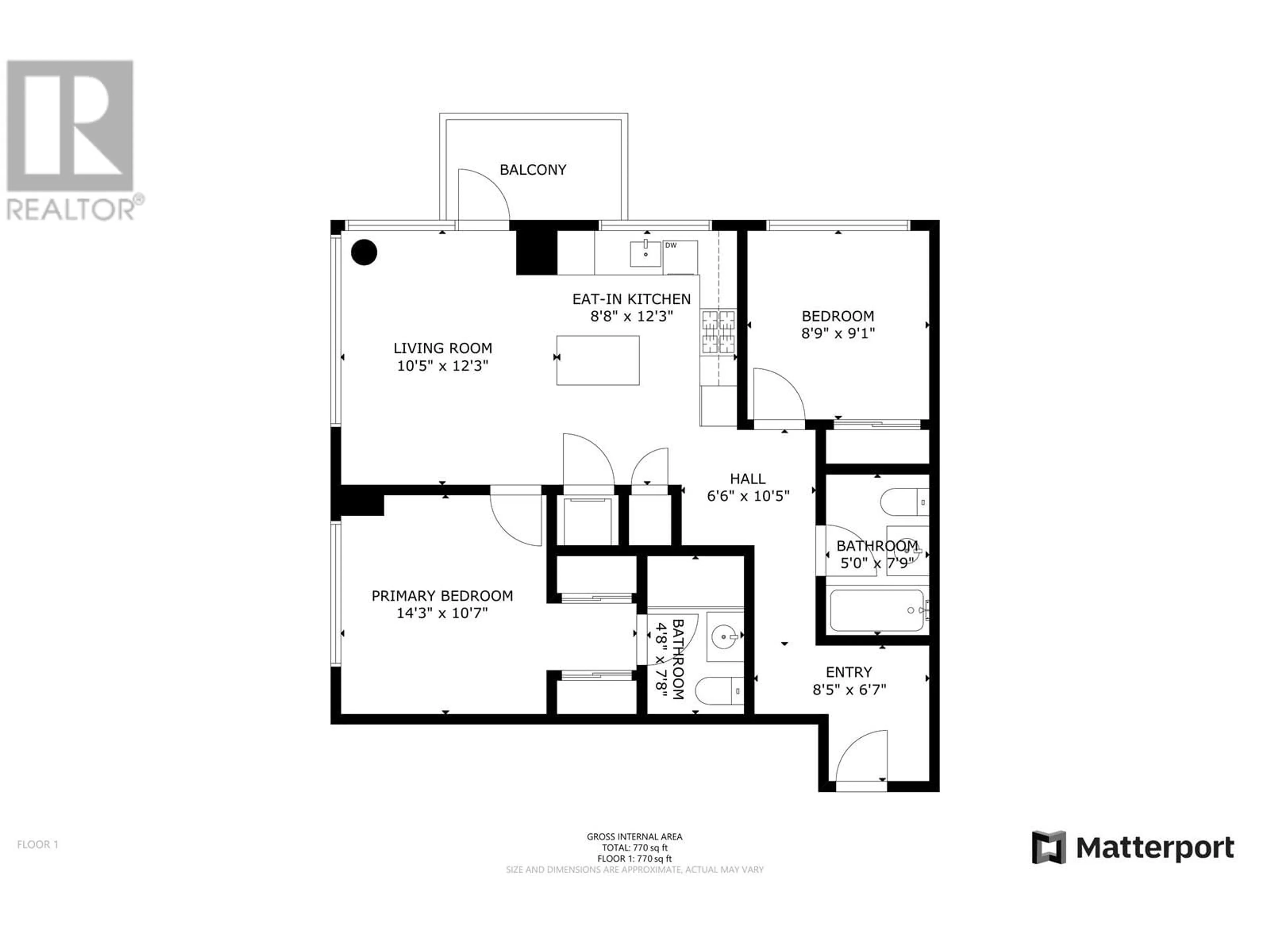 Floor plan for 802 5233 GILBERT ROAD, Richmond British Columbia V7C0B3