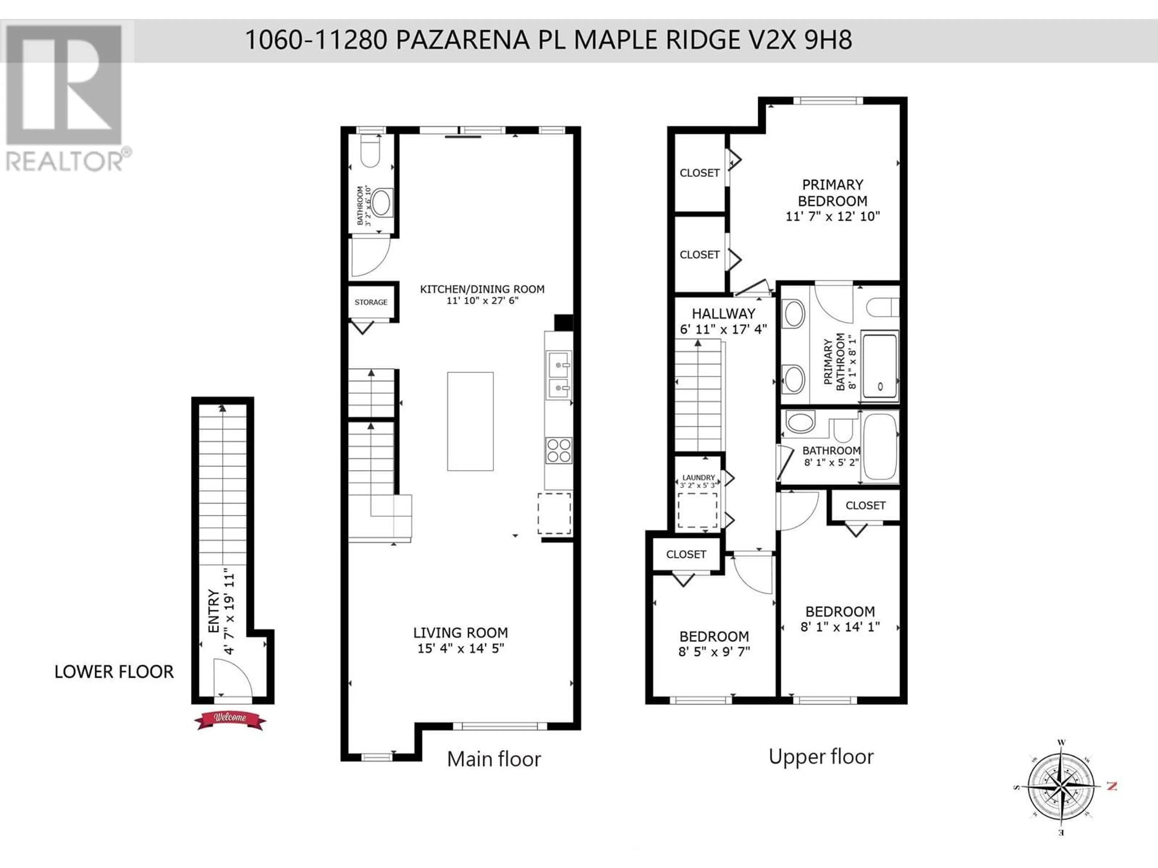 Floor plan for 1060 11280 PAZARENA PLACE, Maple Ridge British Columbia V2X9H8